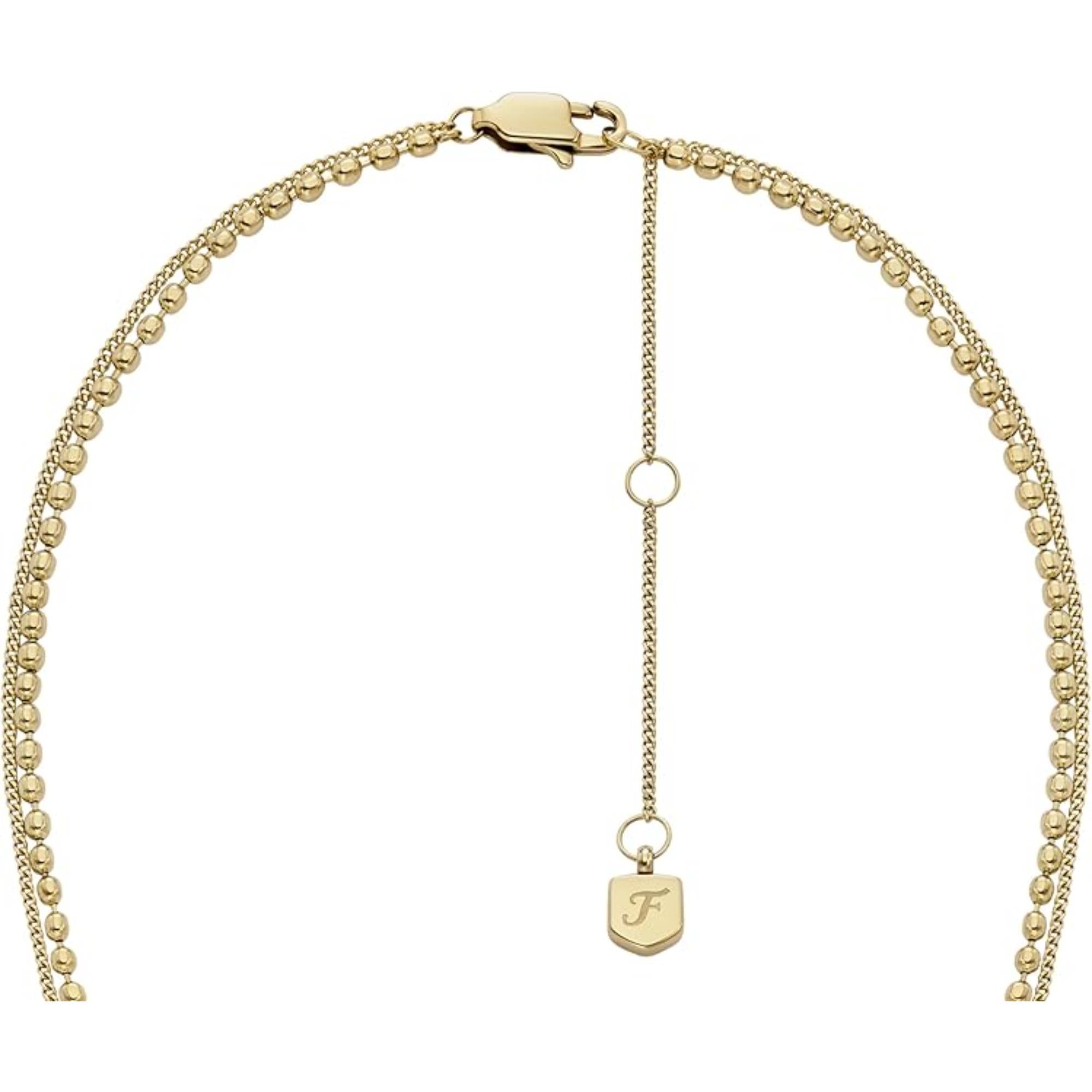 Fossil Stainless Heritage Station Women's Necklace JF04792710