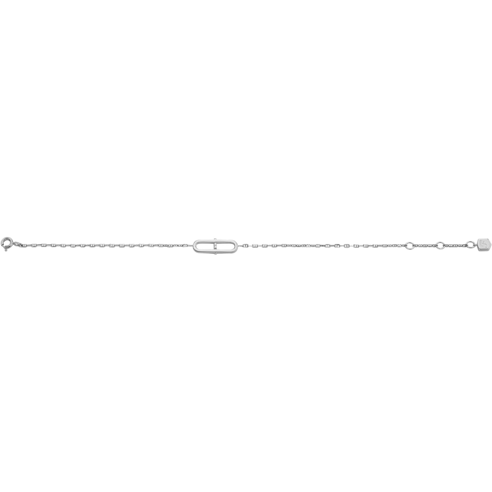 Fossil Sterling Heritage Station Armreif aus Sterlingsilber für Damen JFS00637040