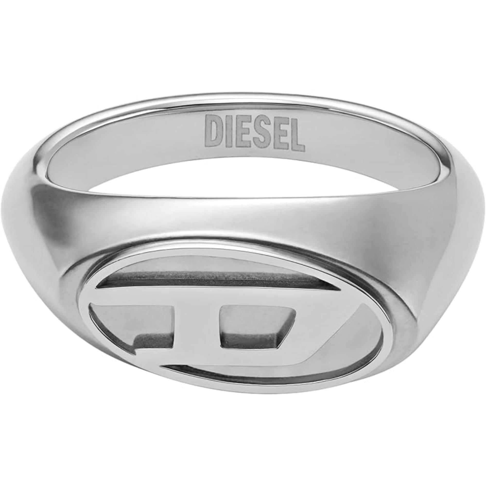 Diesel Stainless Steel Logo Signet Ring DX1475040-9