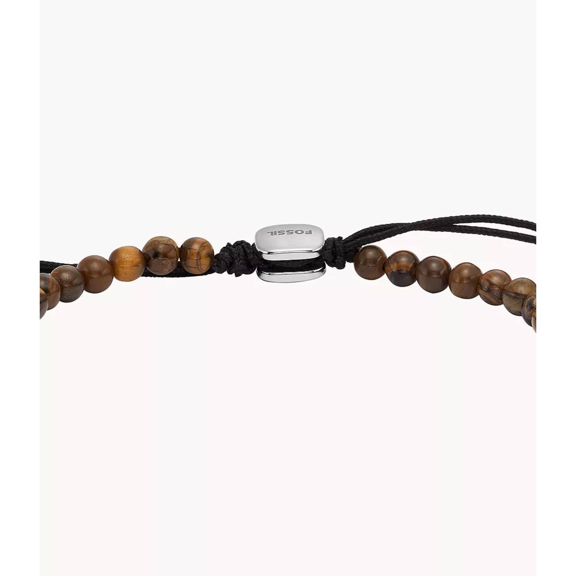 Fossil Tiger's Eye Beaded Men's Bracelet JF04413040