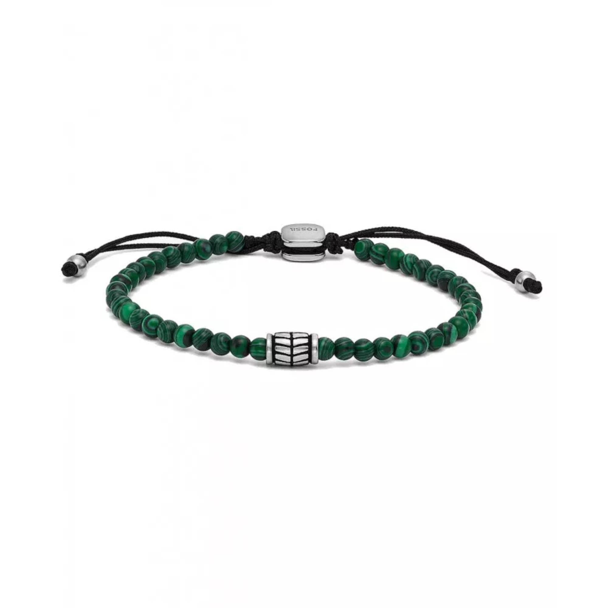 Fossil Reconstituted Malachite Beaded Men’s Bracelet JF04415040 