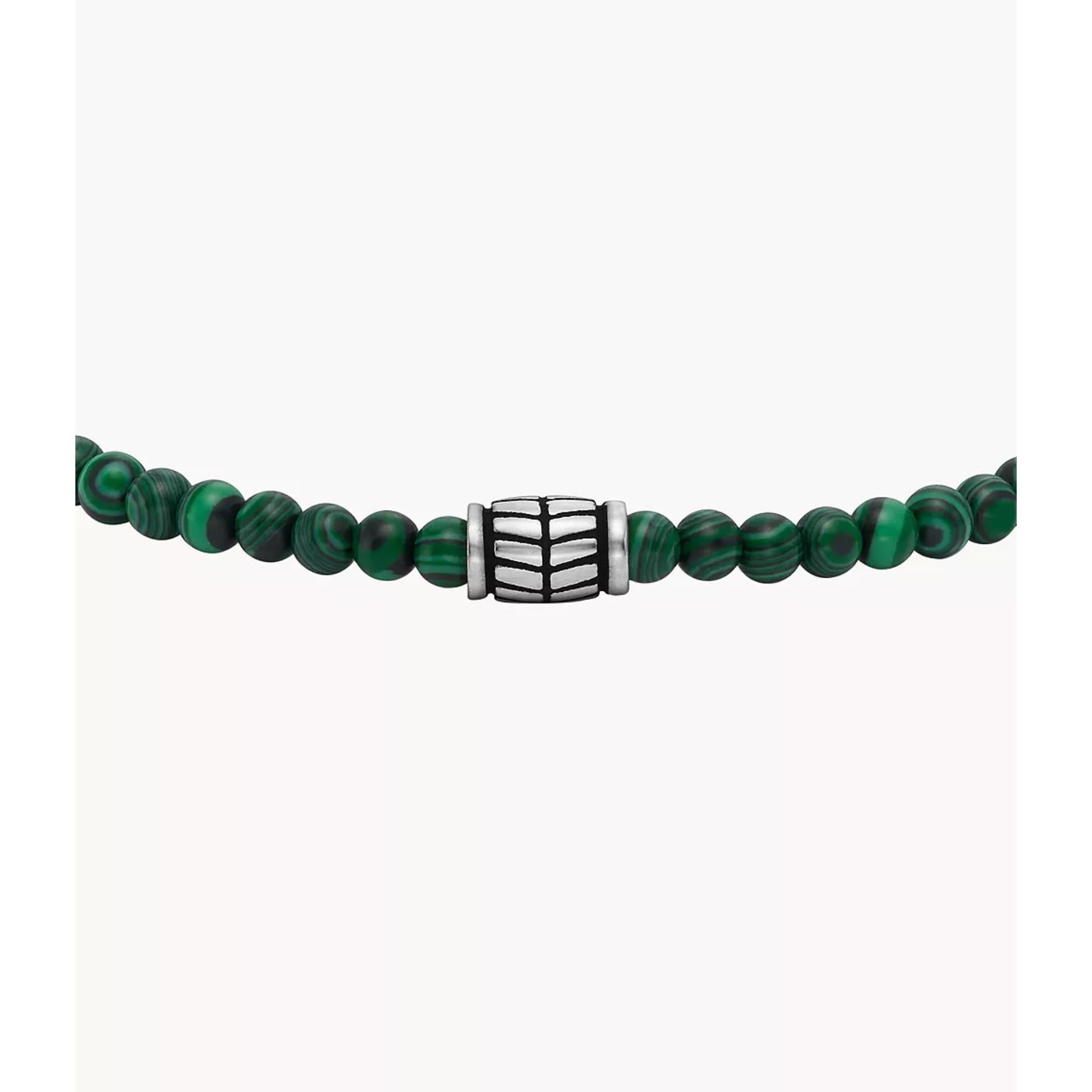 Fossil Reconstituted Malachite Beaded Men’s Bracelet JF04415040 