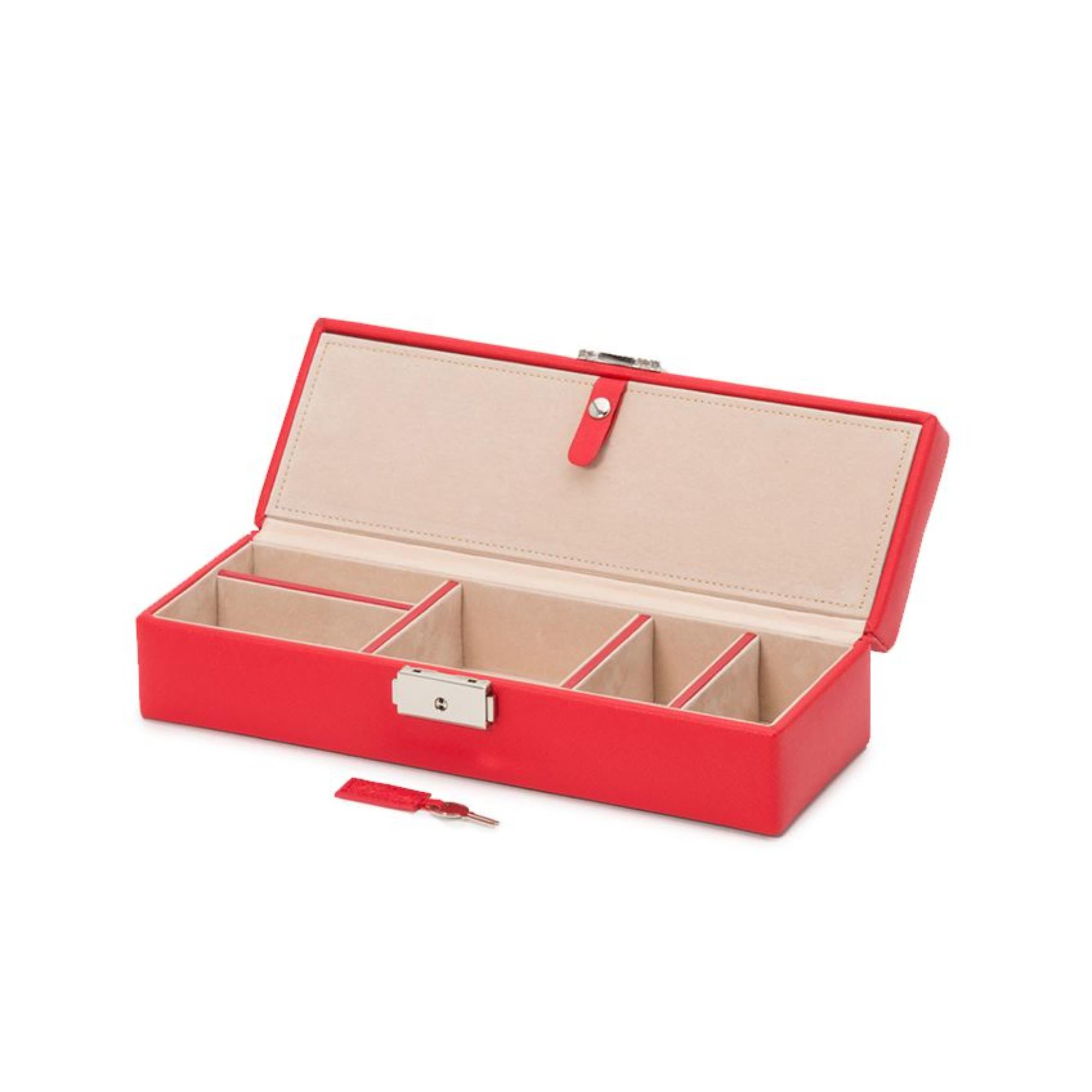 WOLF Heritage Safe Deposit –Red Saffiano Leather 280314
