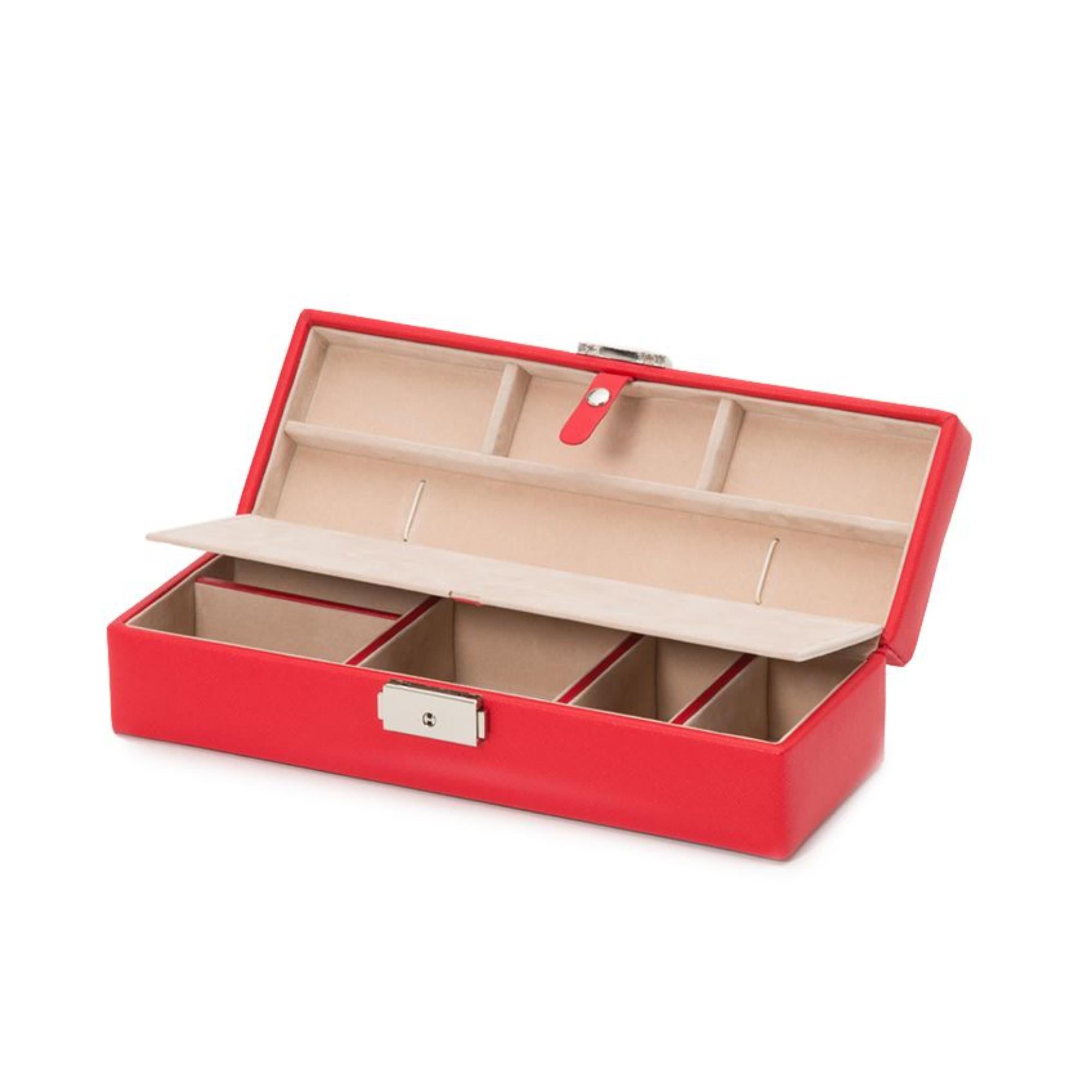 WOLF Heritage Safe Deposit –Red Saffiano Leather 280314