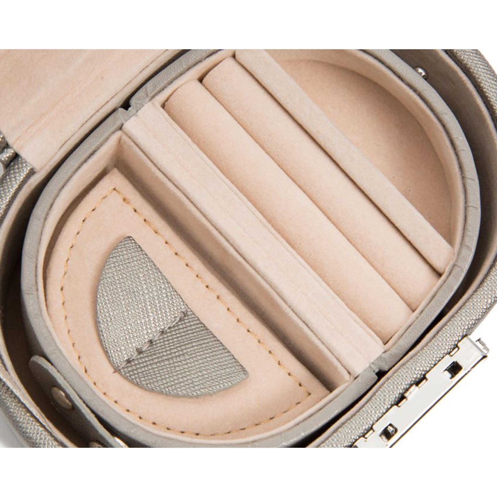 WOLF Heritage Mini Oval Box Tan Leather 281434