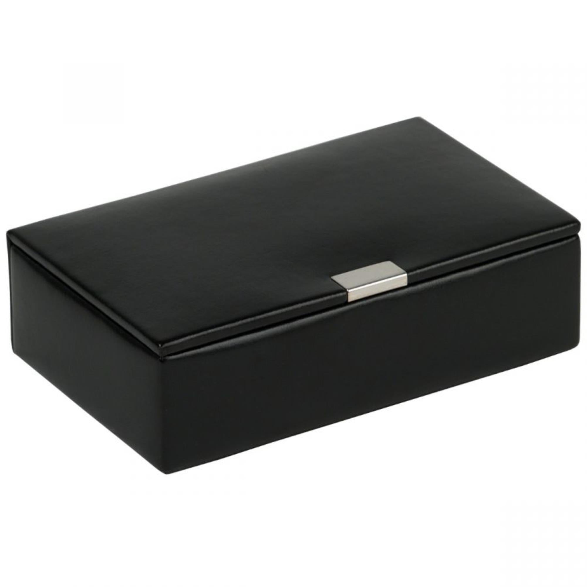 WOLF Heritage 8-Piece Cufflink Box Black Leather 290202