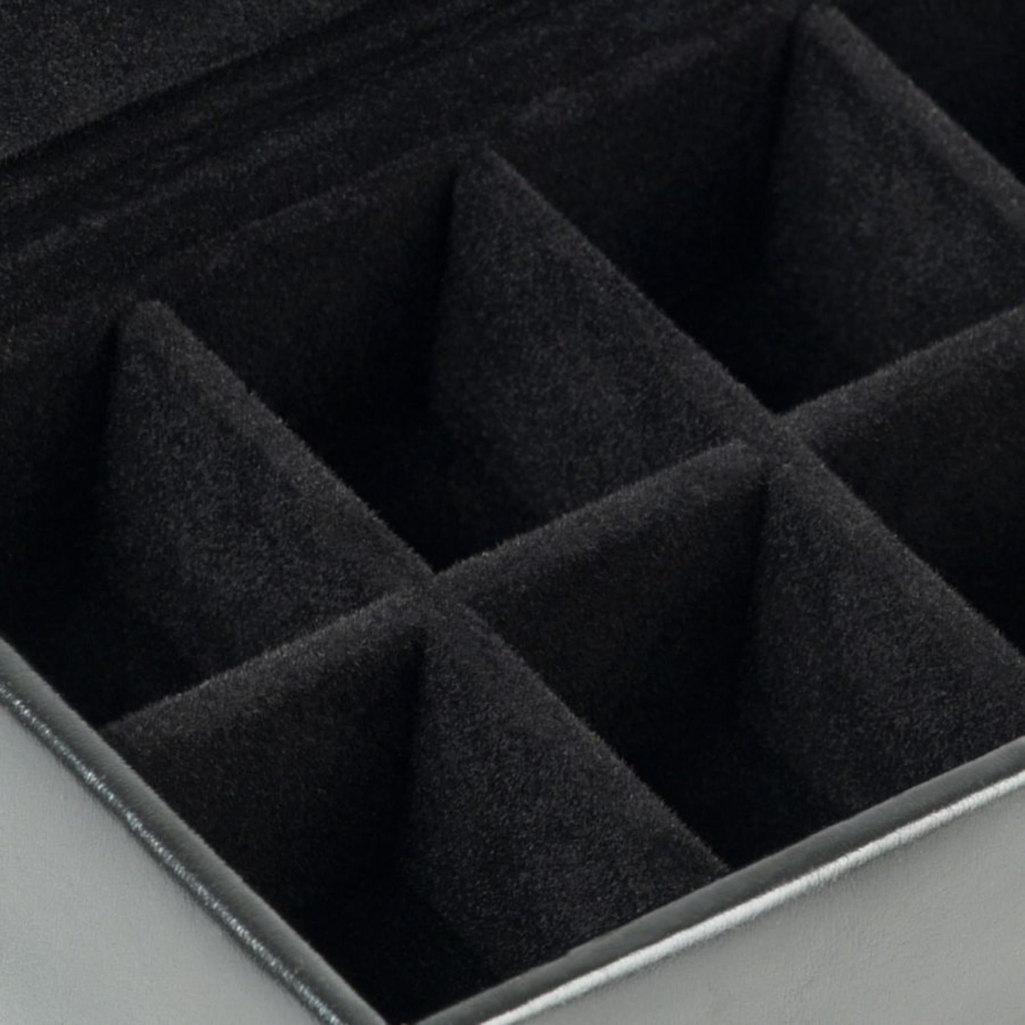 WOLF Heritage 8-Piece Cufflink Box Black Leather 290202