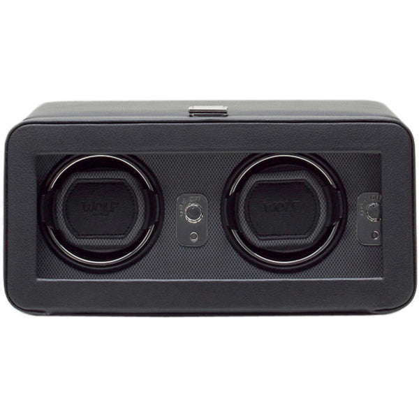 WOLF Windsor Black Double Watch Winder 4526029 - WatchNation