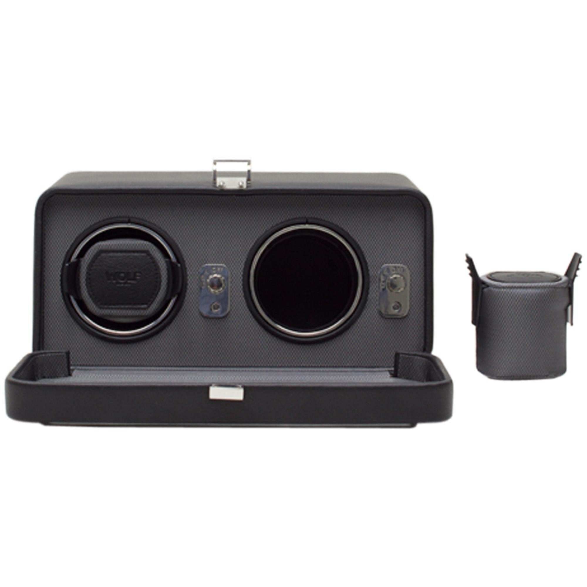 WOLF Windsor Black Double Watch Winder 4526029 - WatchNation