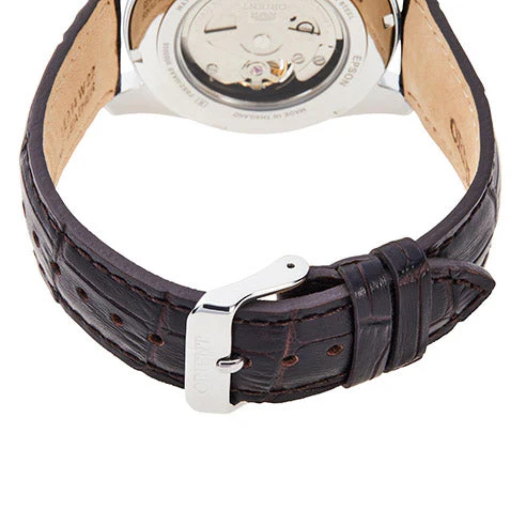 Orient Stretto 41mm Semi Skeleton Black Dial Leather Mens Automatic Watch RA-AR0005Y30B