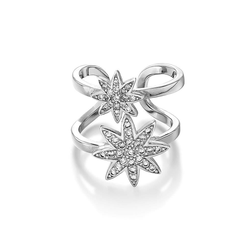 Vixi Nova Silver Double Star Adjustable Jewellery NOVA-2R.W