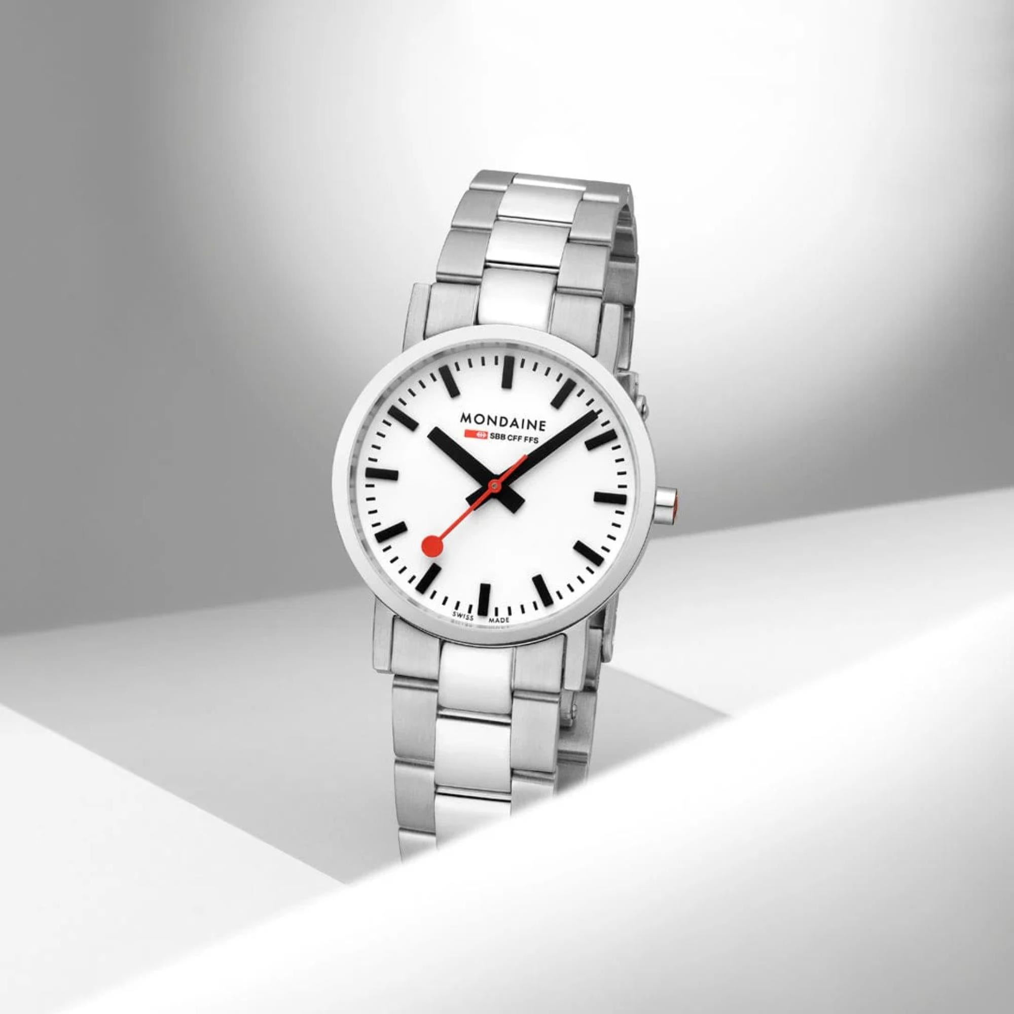 Mondaine Classic 30mm White Dial Steel Ladies Quartz Watch A658.30323.11SBJ