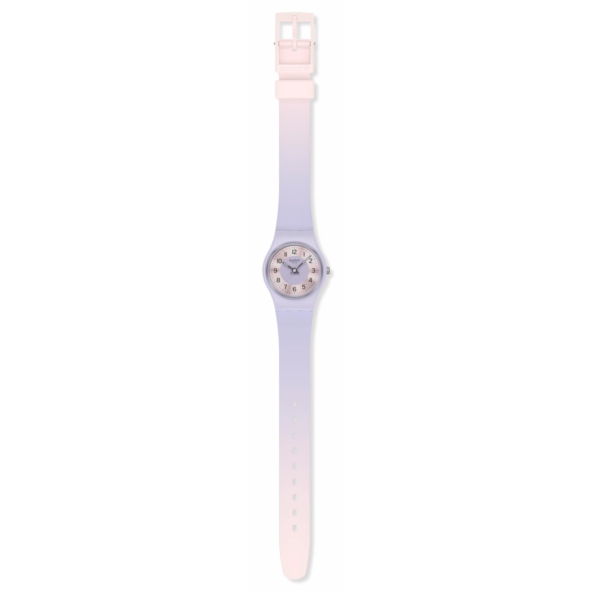 Swatch Lilac Lightness Lila Zifferblatt Silikonarmband Uhr LV121