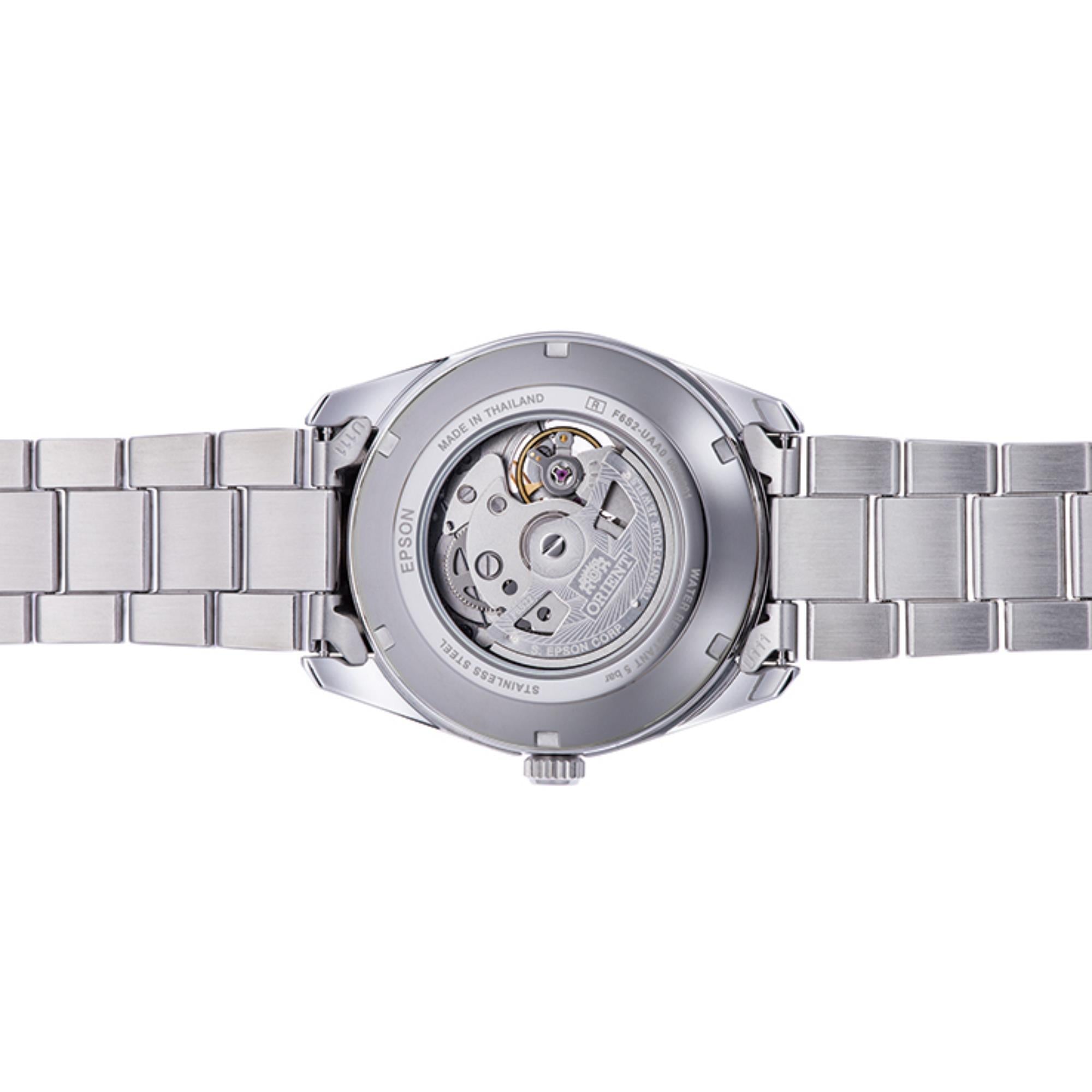Orient Stretto 41mm Semi Skeleton Hellblaues Zifferblatt Stahl Herren Automatik Uhr RA-AR0009L30B