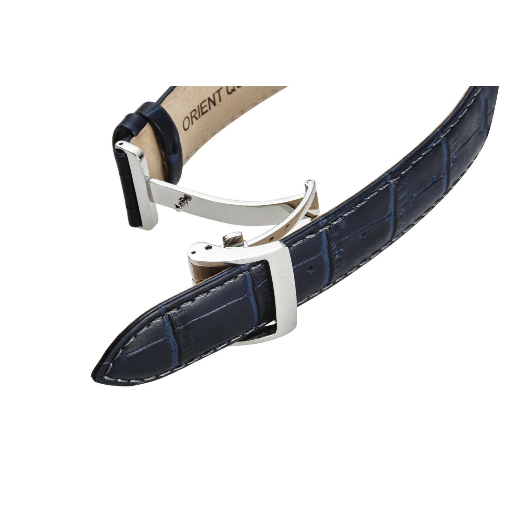 Orient Sun and Moon Blue Dial Leather Strap Men's Watch RA-AK0011D30B