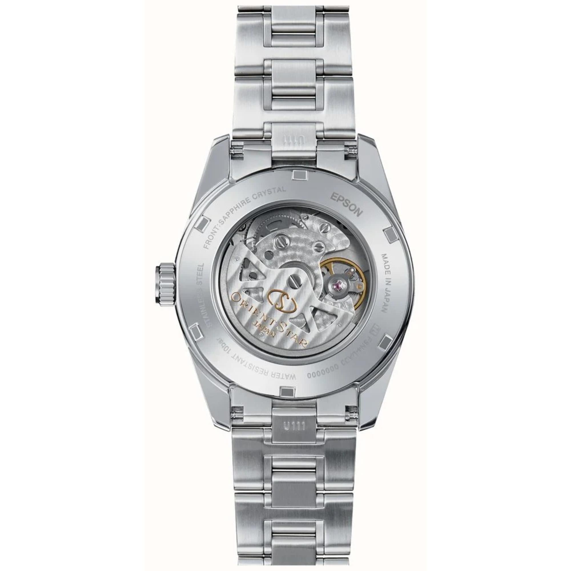 Orient Star Contemporary 38.5mm Power Reserve Black Dial Steel Mens Automatic Watch RE-AU0004B00B