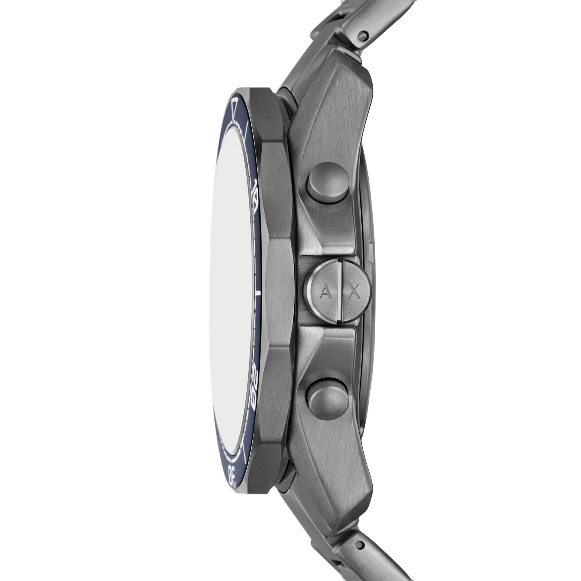 Armani Exchange Spencer 44mm Chronograph Blue Dial Steel Strap Mens Quartz Watch AX1967