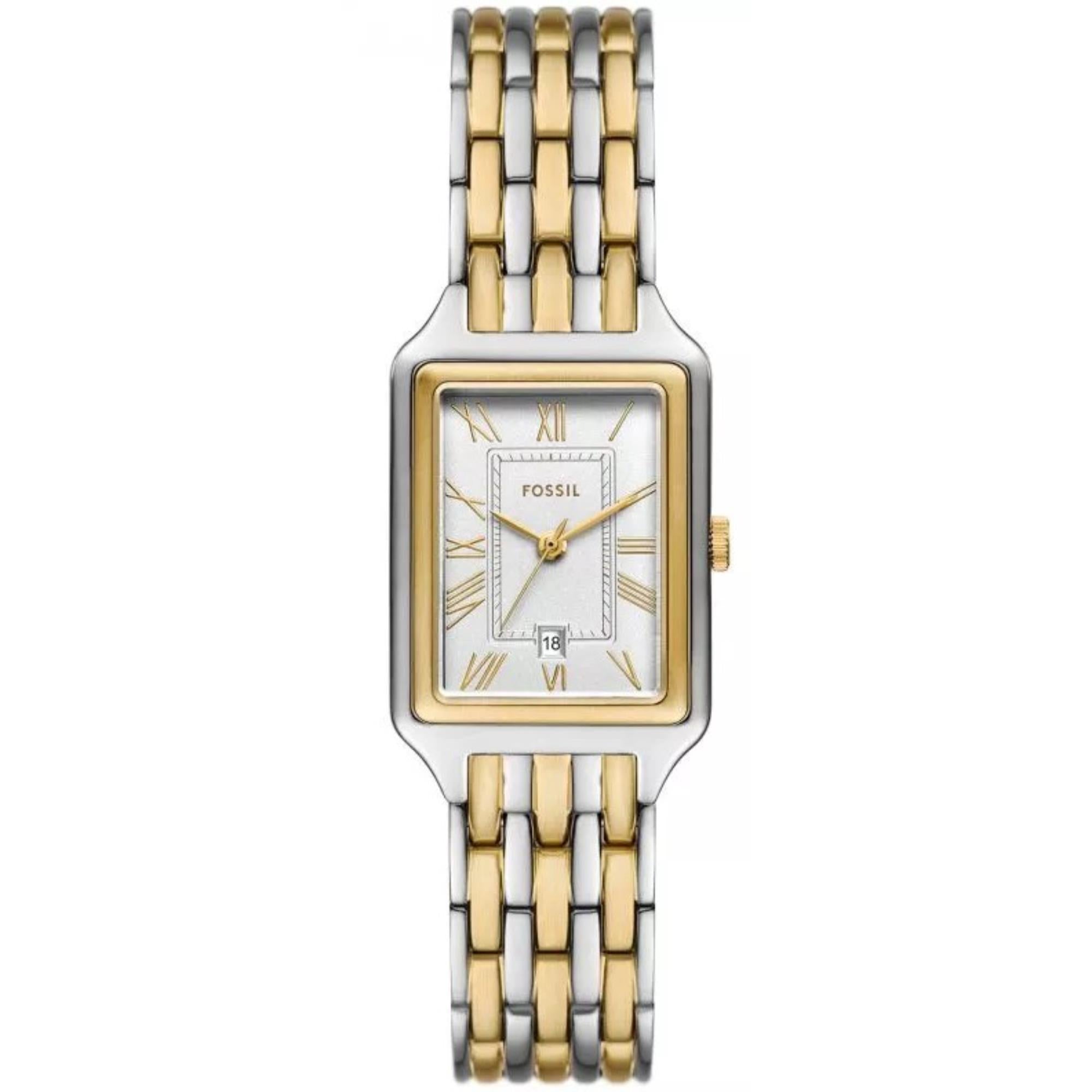 Fossil Raquel 23mm Silver Dial Steel Ladies Quartz Watch ES5368