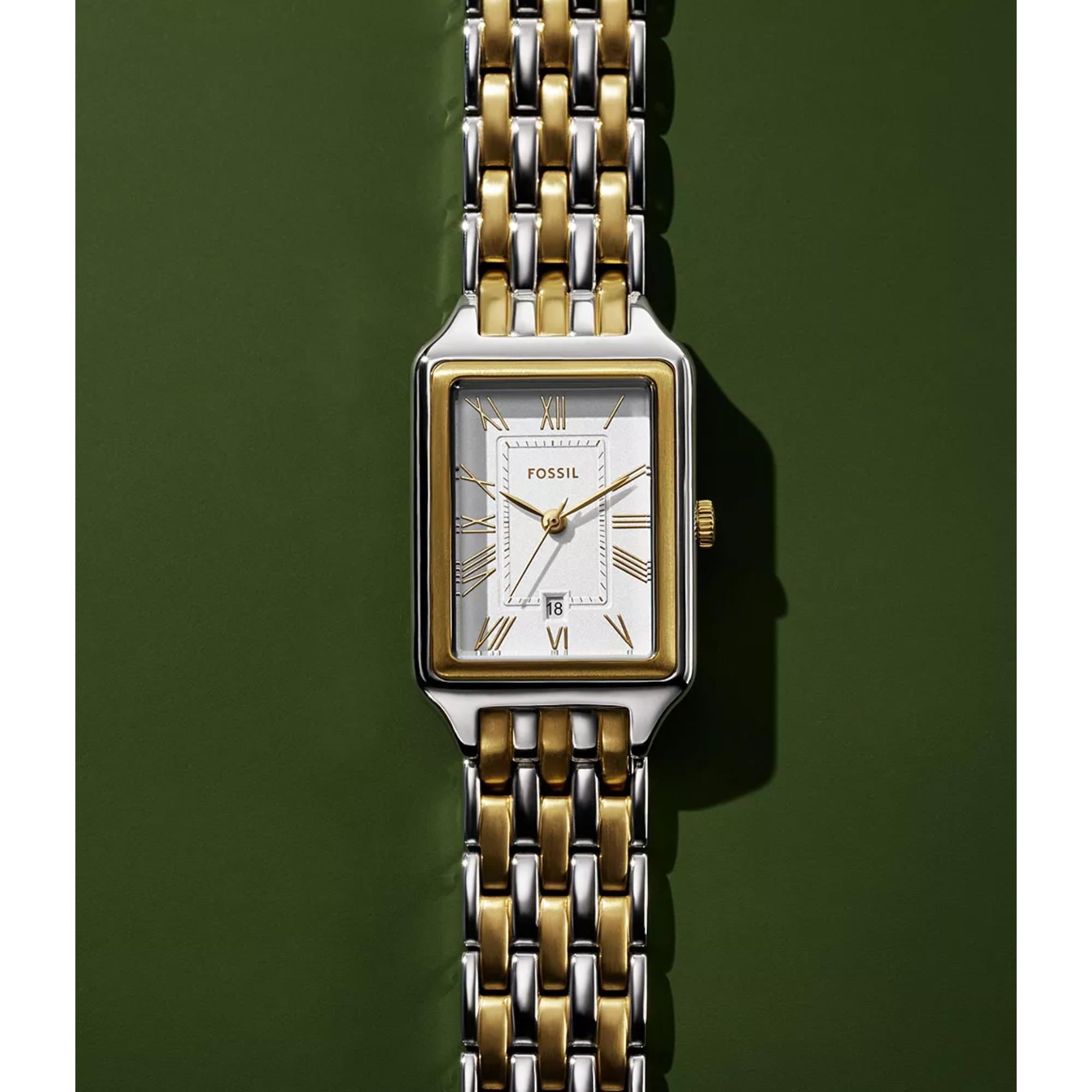 Fossil Raquel 23mm Silver Dial Steel Ladies Quartz Watch ES5368