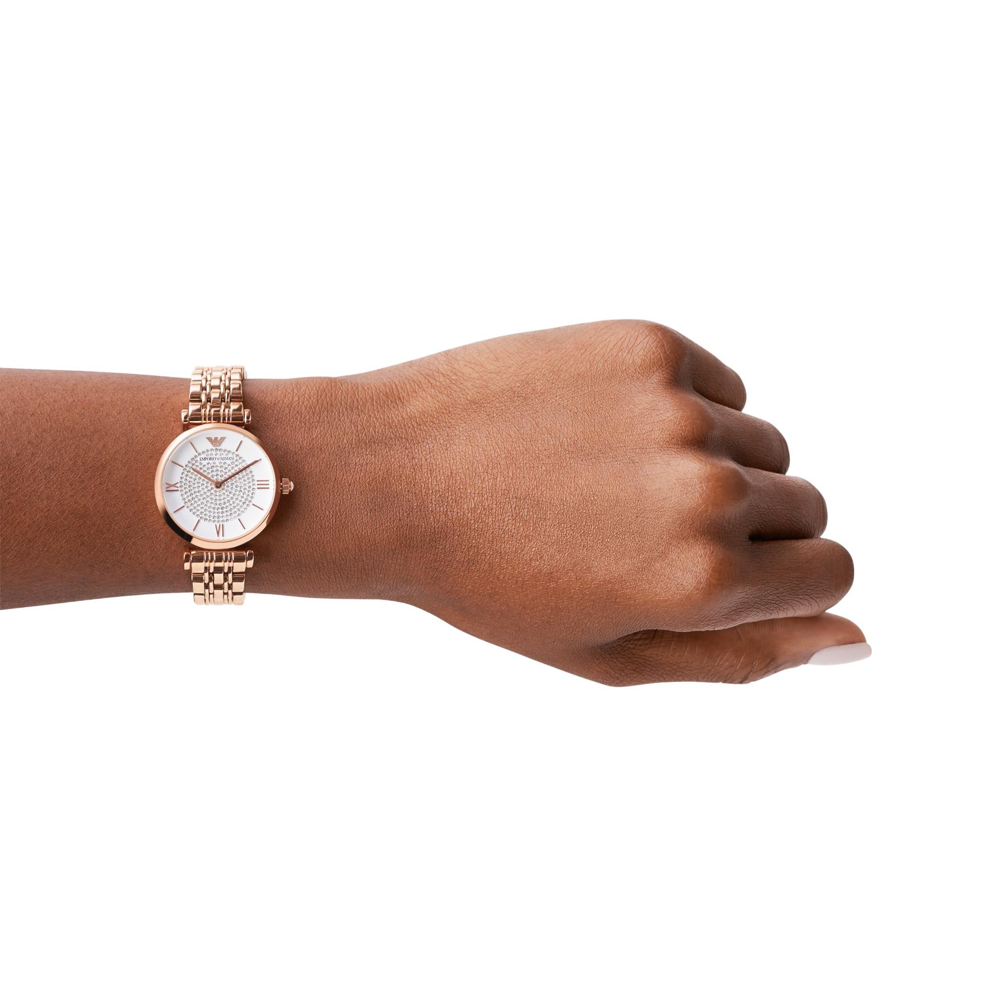 Emporio Armani Two-Hand White Dial Ladies Watch AR11244