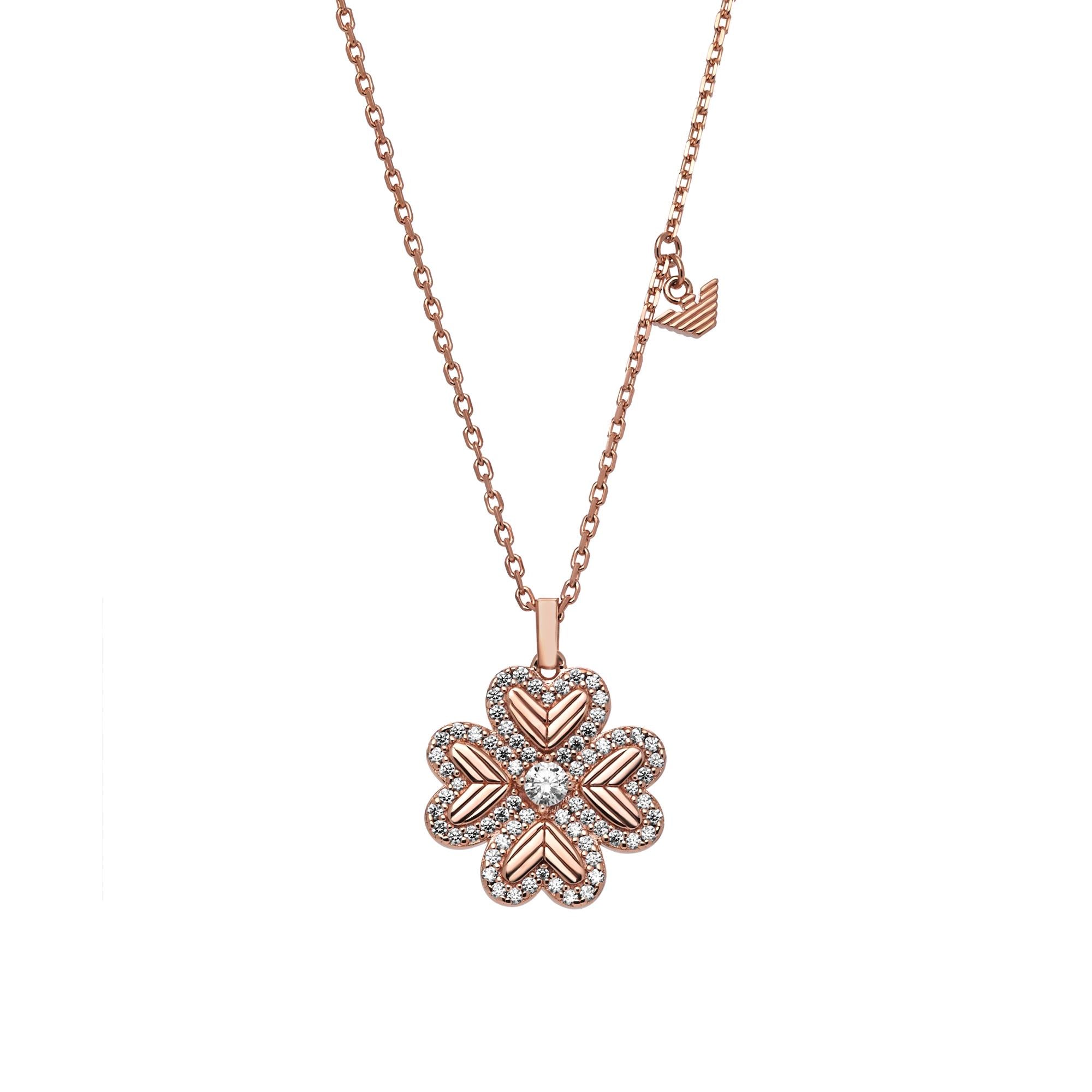Emporio Armani Rose Gold Sterling Silver Women's Necklace EG3609221