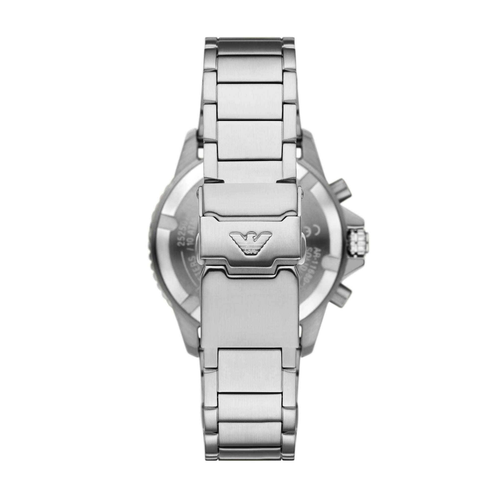 Emporio Armani World Explorer 43.5mm Chronograph Blue Dial Steel Mens Quartz Watch AR11681