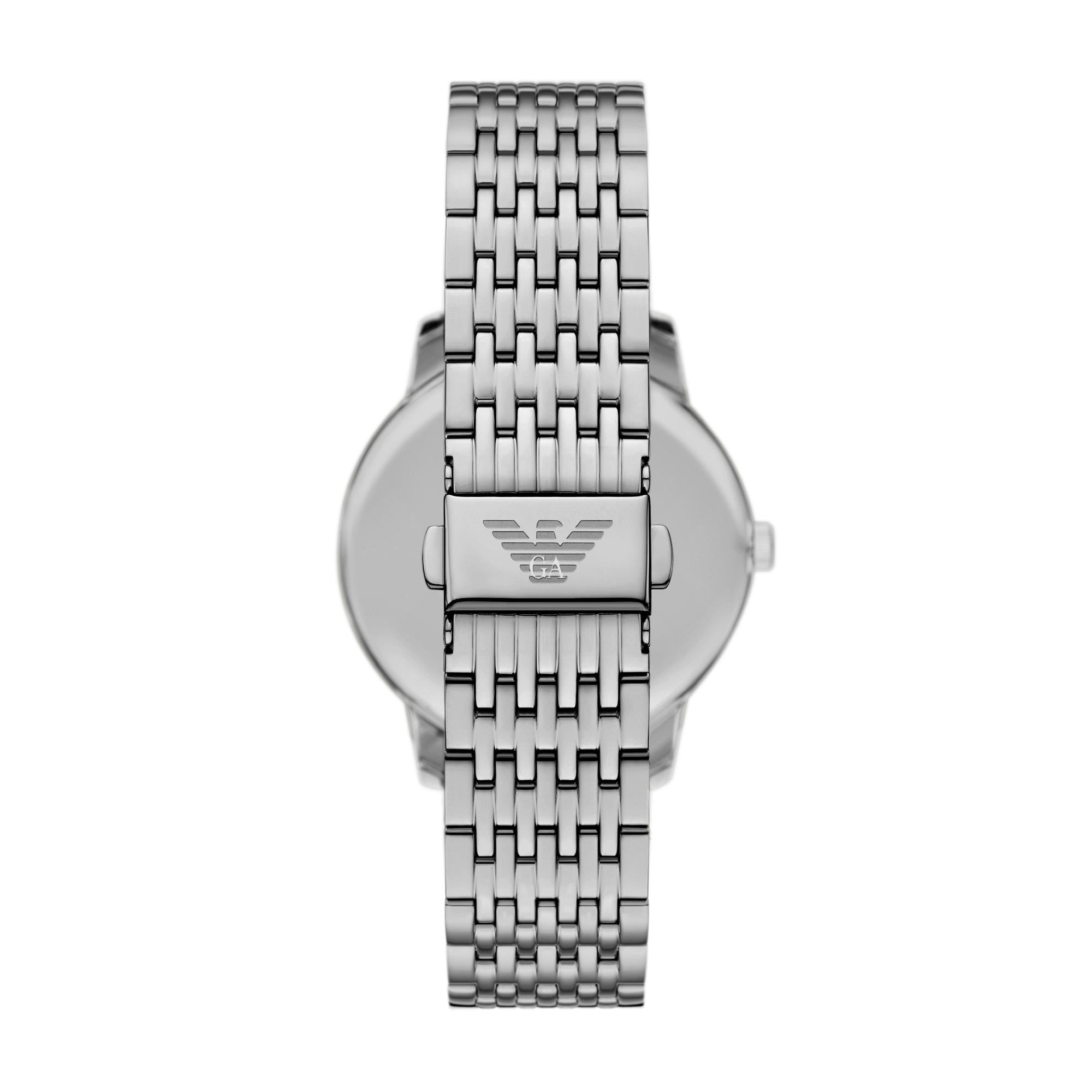 Emporio Armani Minimalist 39mm Blaues Zifferblatt Stahl Herren Quarz Uhr AR11674