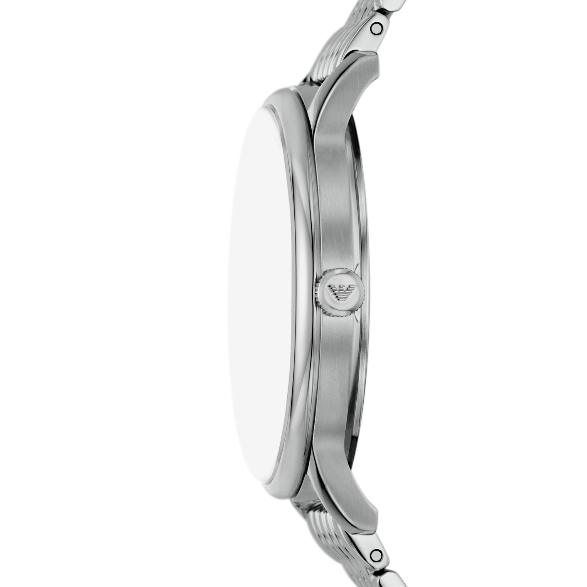 Emporio Armani Minimalist 39mm Blaues Zifferblatt Stahl Herren Quarz Uhr AR11674