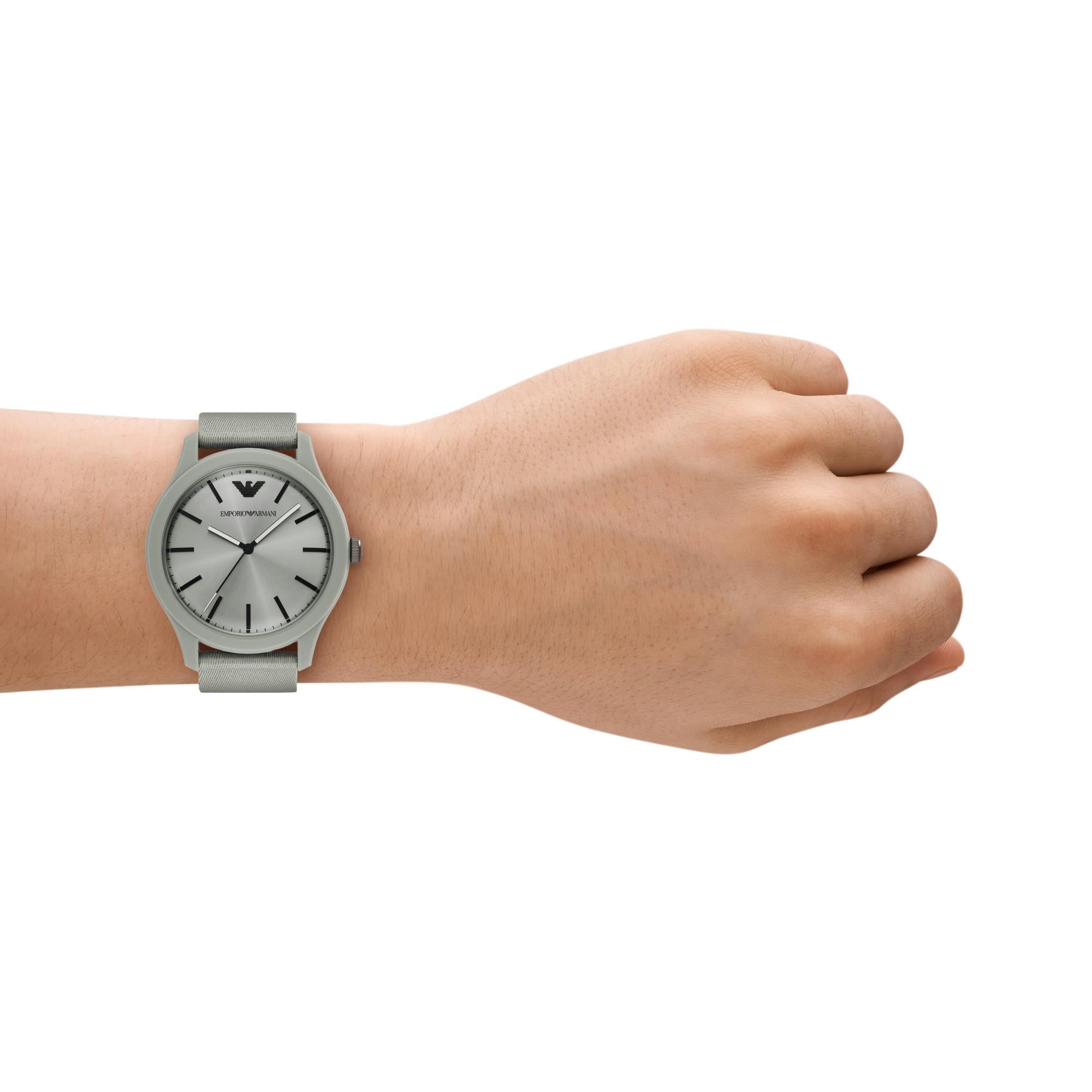 Emporio Armani Gianni T-Bar 45mm Gray Dial Mens Quartz Watch AR11653