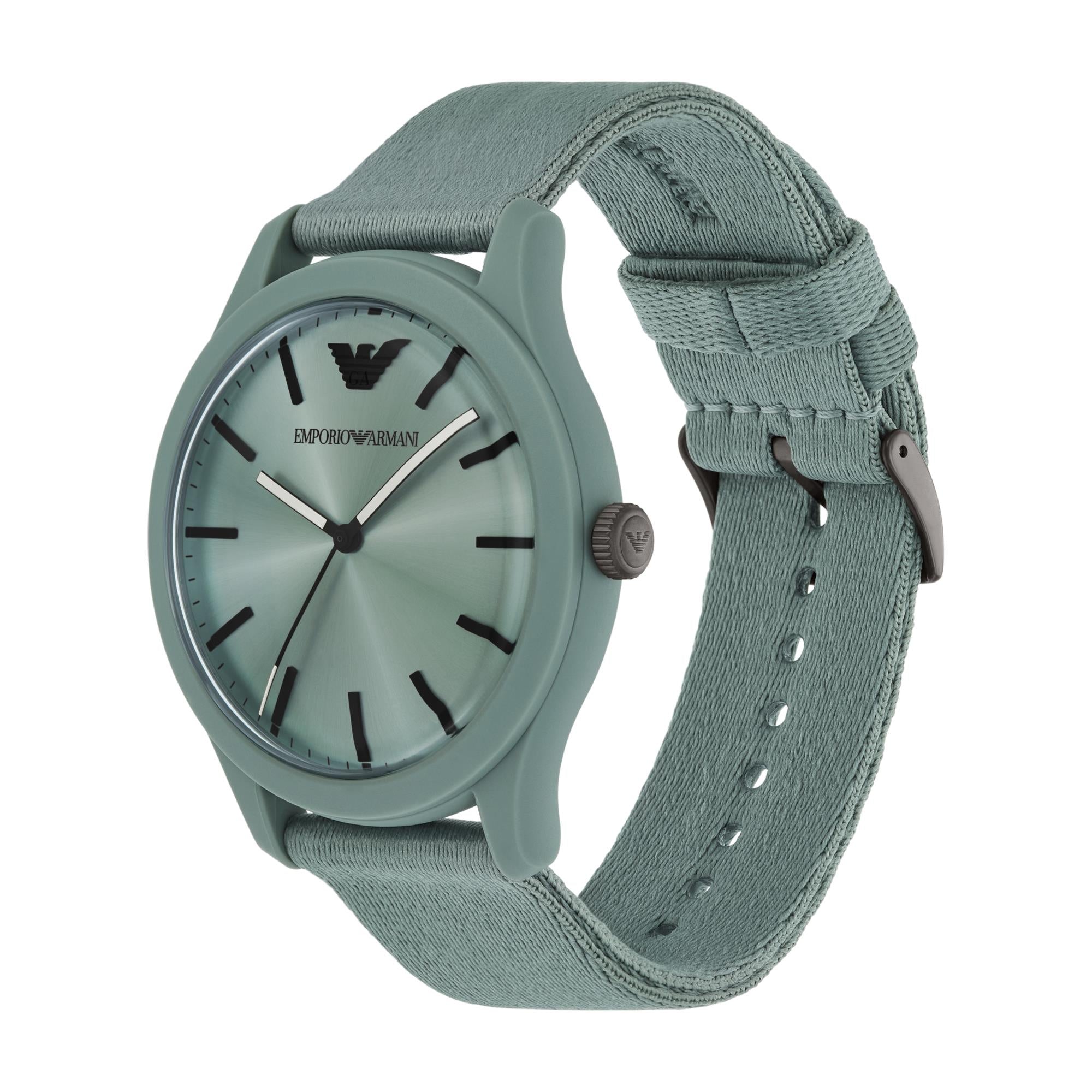 Emporio Armani Gianni T-Bar 45mm Green Dial #tide ocean material® Mens Quartz Watch AR11654