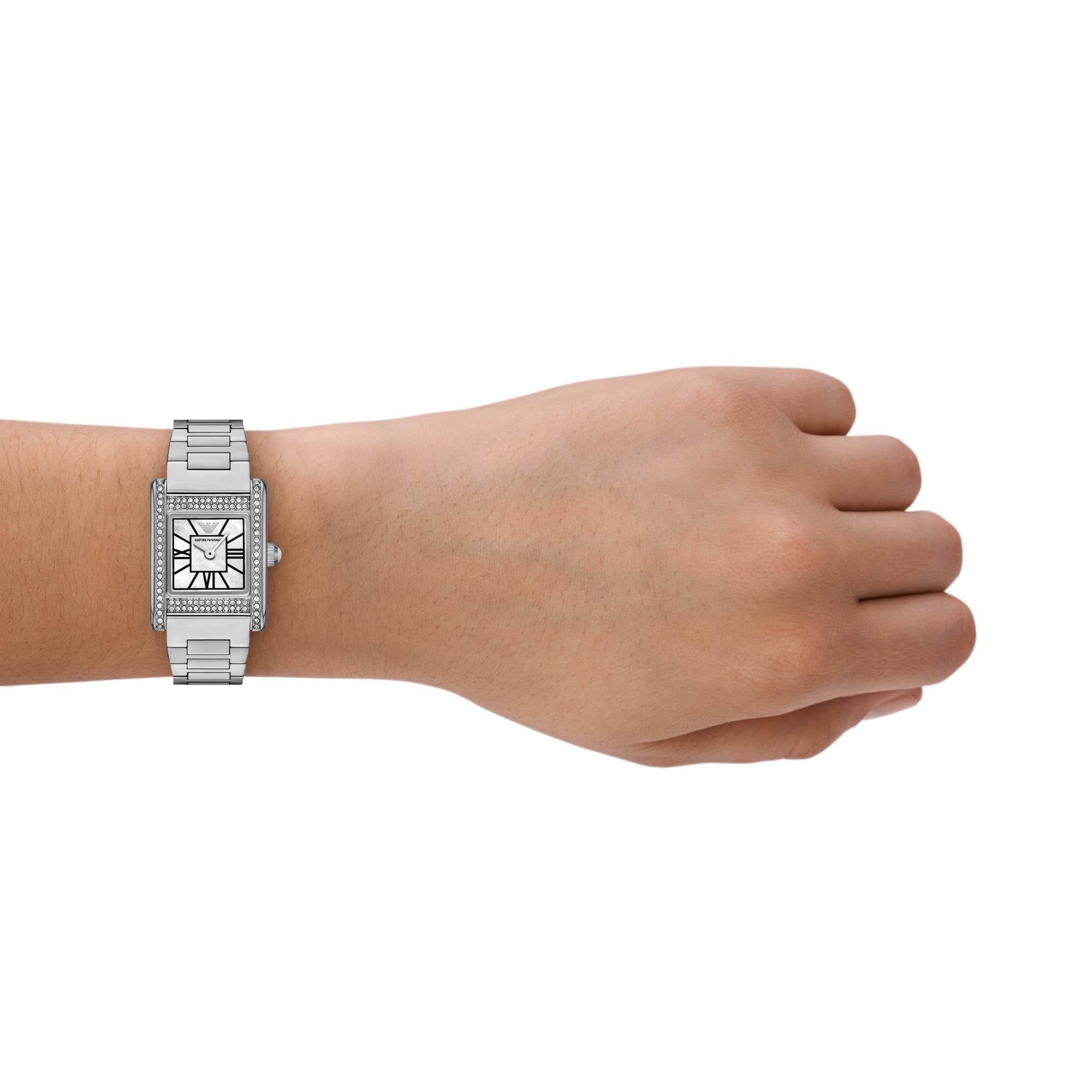 Emporio Armani Genni 20mm Mother of Pearl Dial Steel Ladies Quartz Watch AR11662