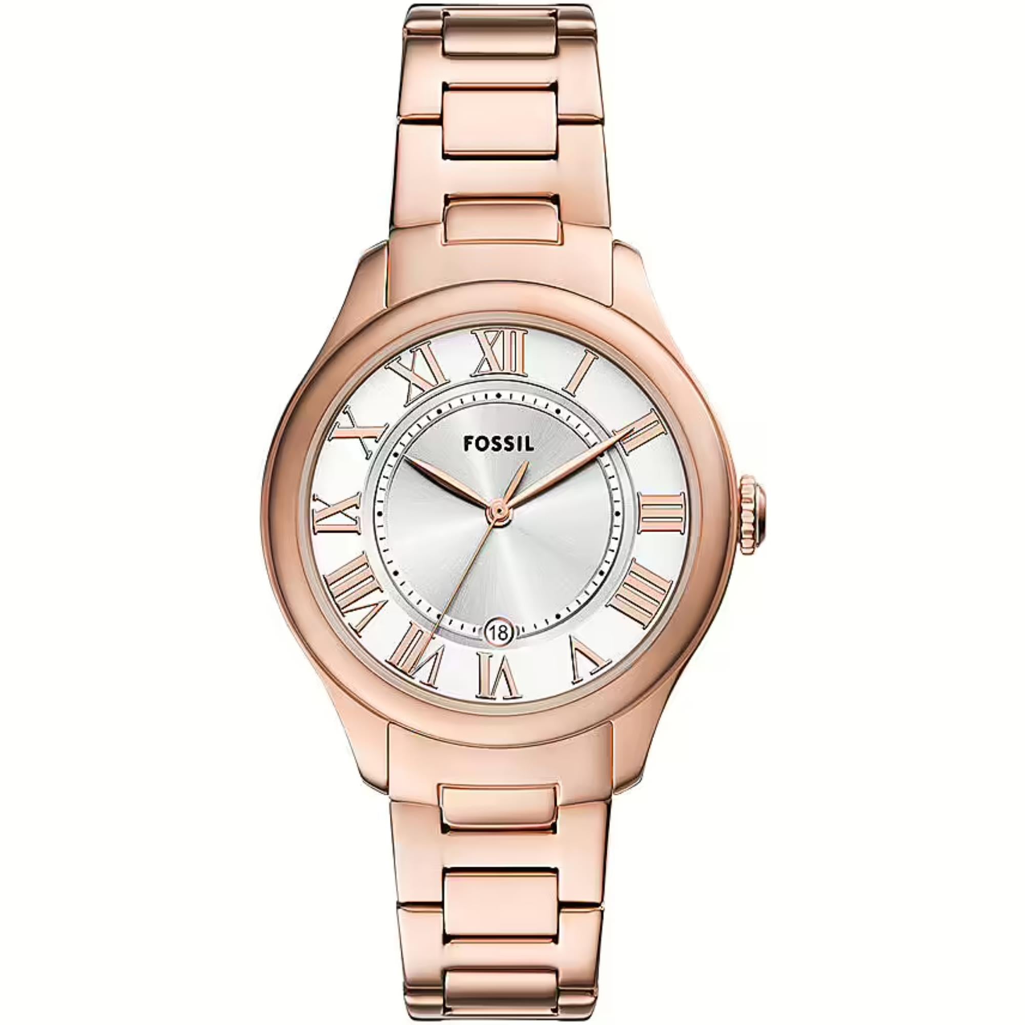 Fossil Gilmore Silver Dial Rose Gold-Tone Ladies Watch ES5394