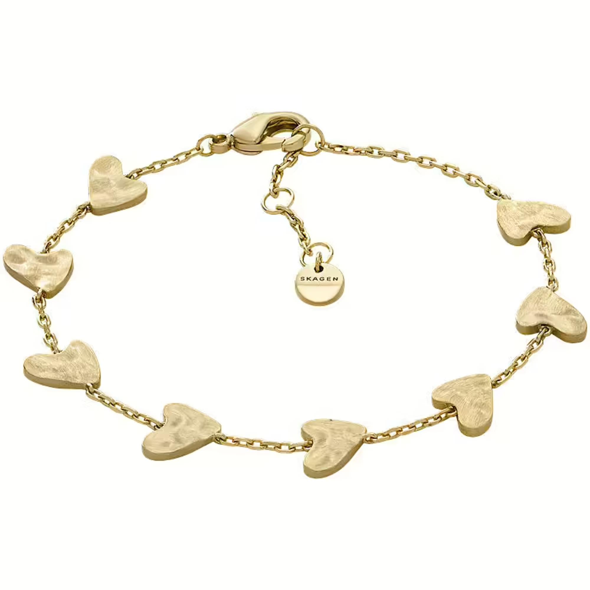 Skagen nja Hearts Gold-Tone Chain Ladies Bracelet SKJ5010710