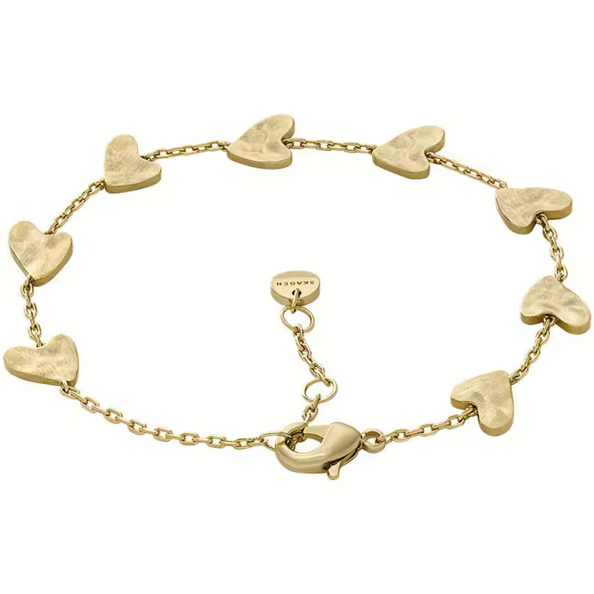Skagen nja Hearts Gold-Tone Chain Ladies Bracelet SKJ5010710
