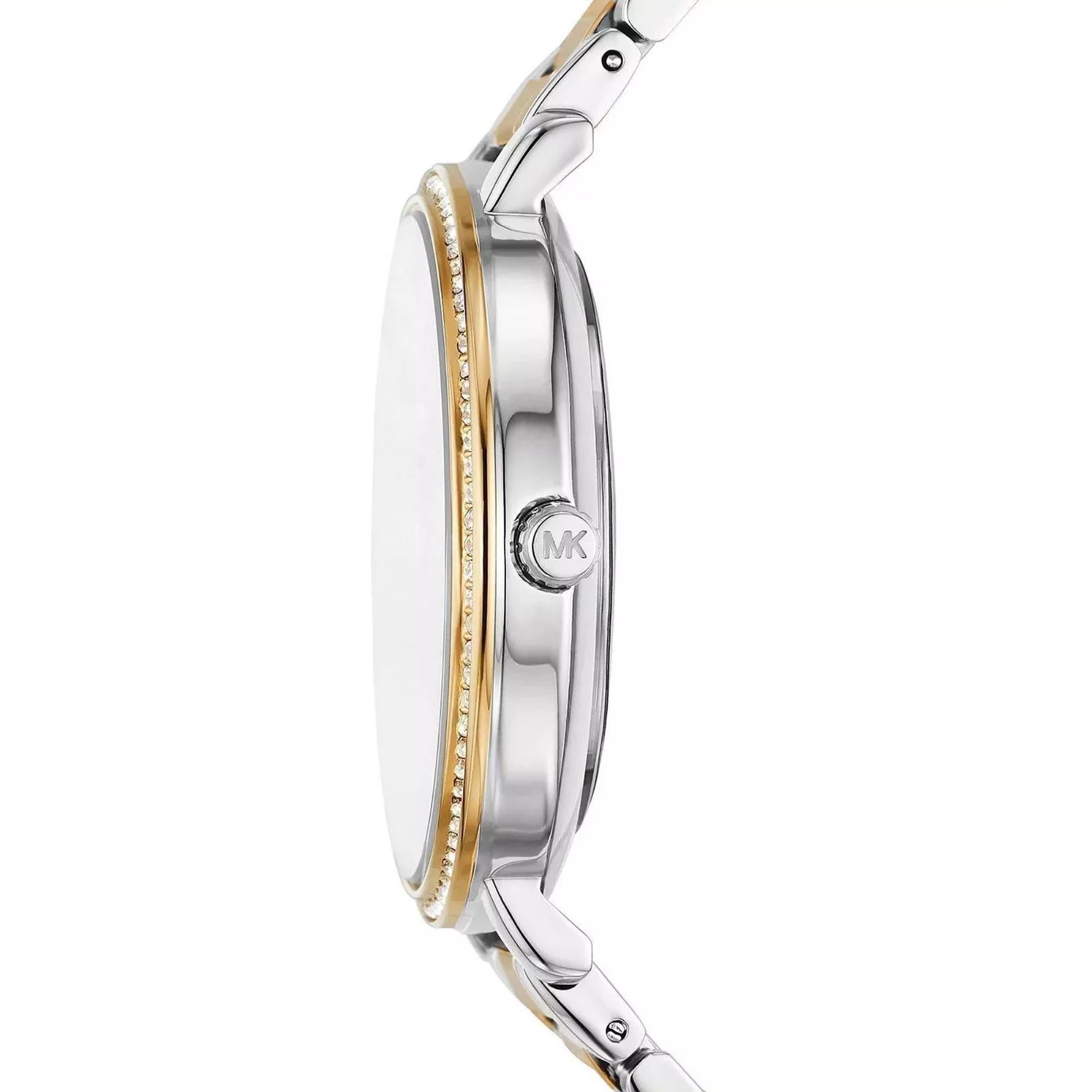 Michael Kors Pyper Zwei-Ton Legierung Weiß Zifferblatt Edelstahl Armband Damen Uhr MK4595