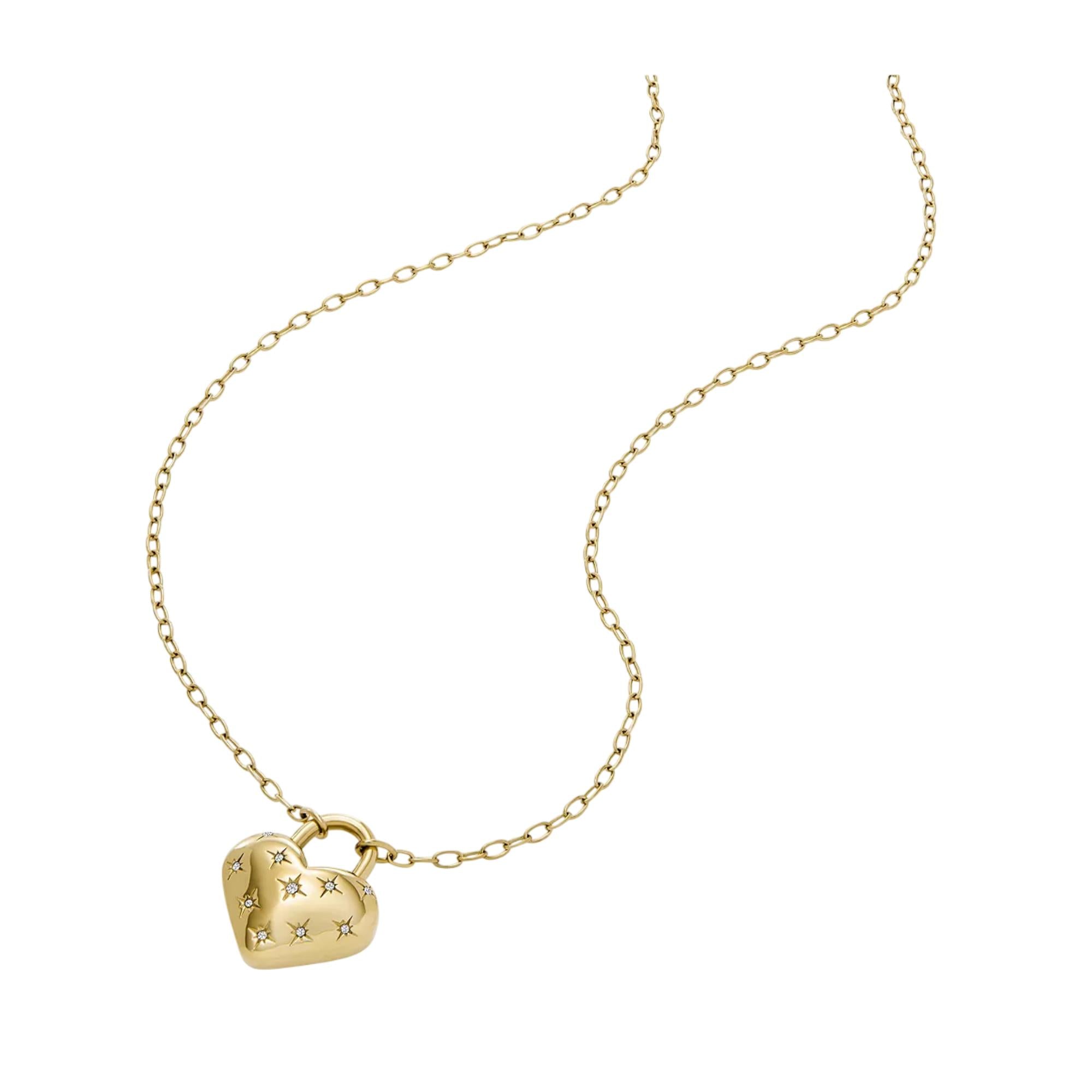 Fossil Sadie All My Love Gold-Ton Edelstahl Herz Anhänger Damenkette JF04829710