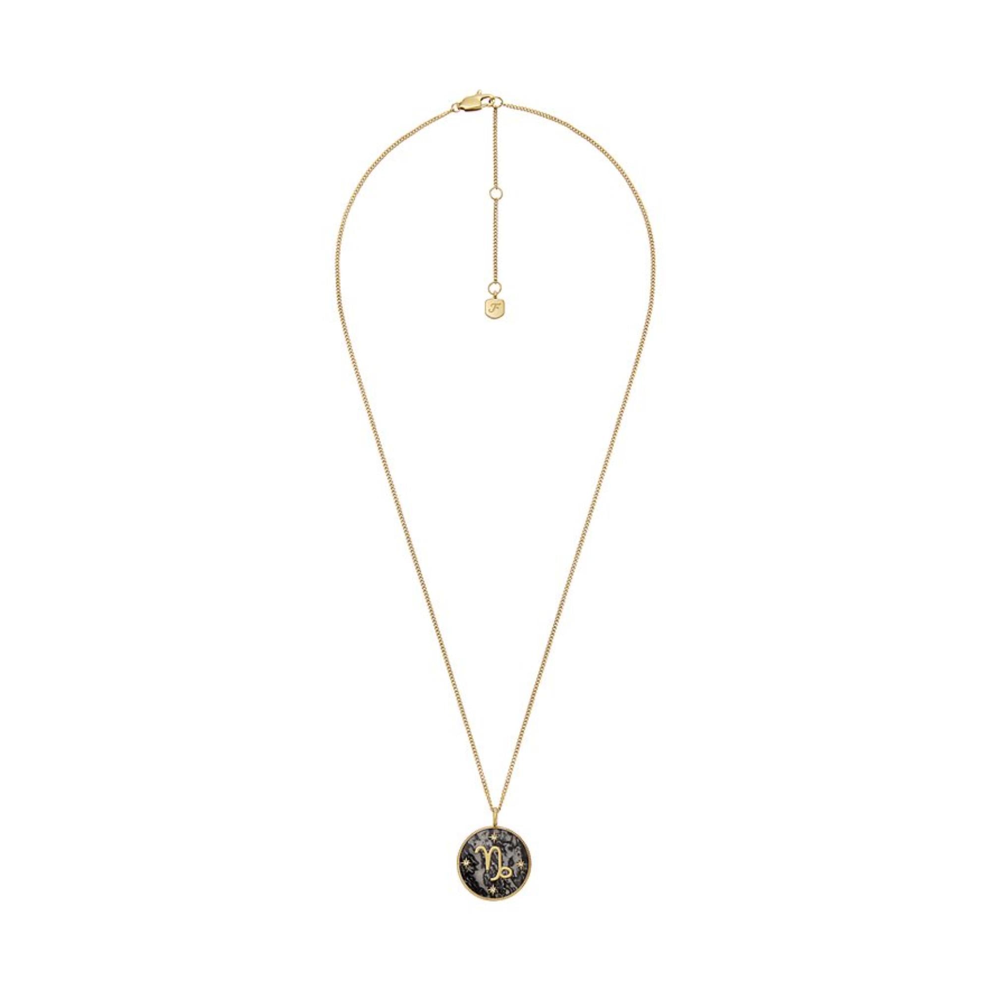 Fossil Written in the Stars Gray Capricorn Necklace JF04847710