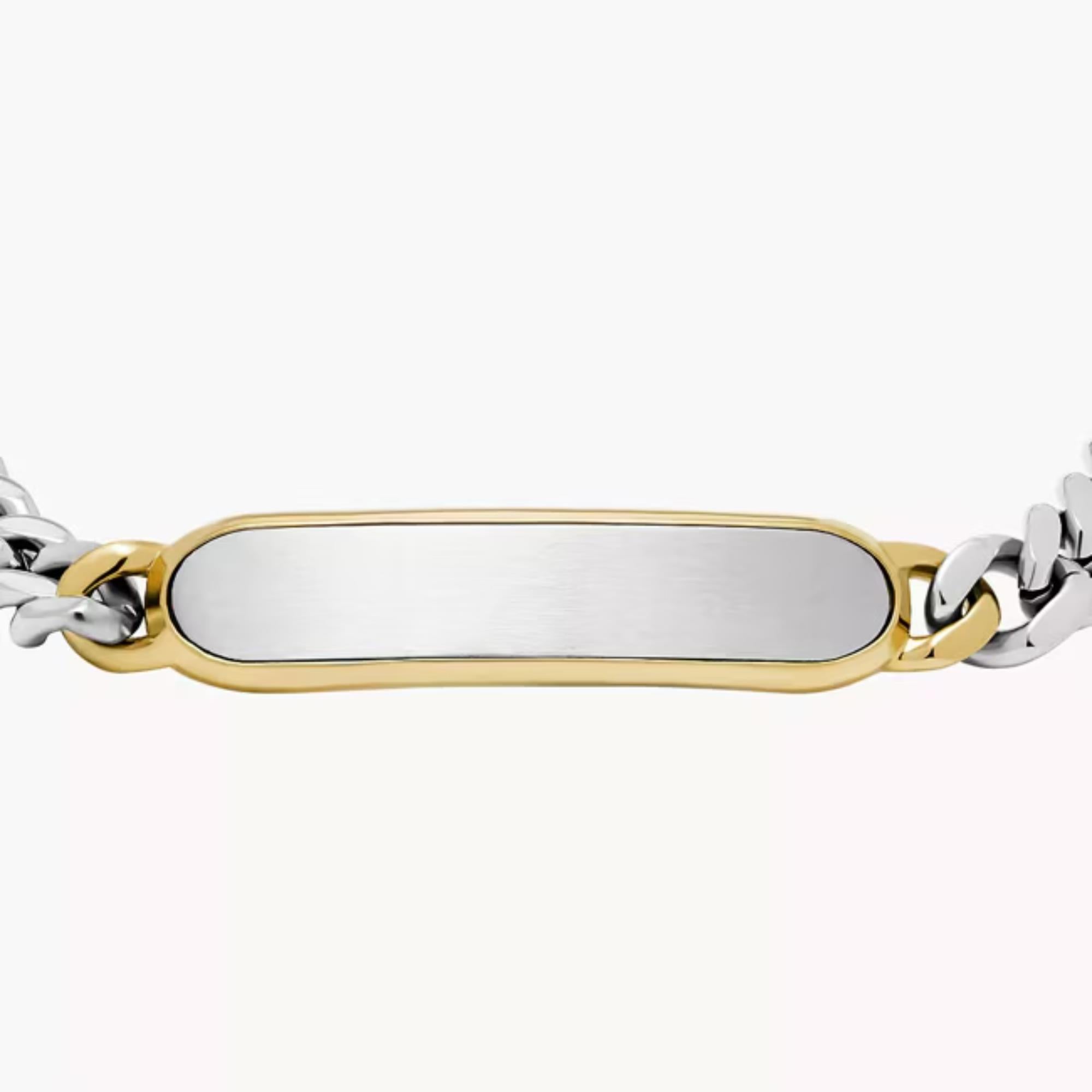 Fossil Drew Stainless Steel ID Men's Bracelet JF04851998