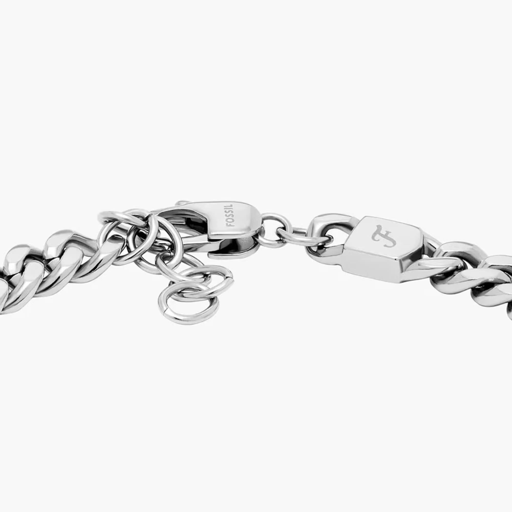 Fossil Drew Stainless Steel ID Men's Bracelet JF04851998