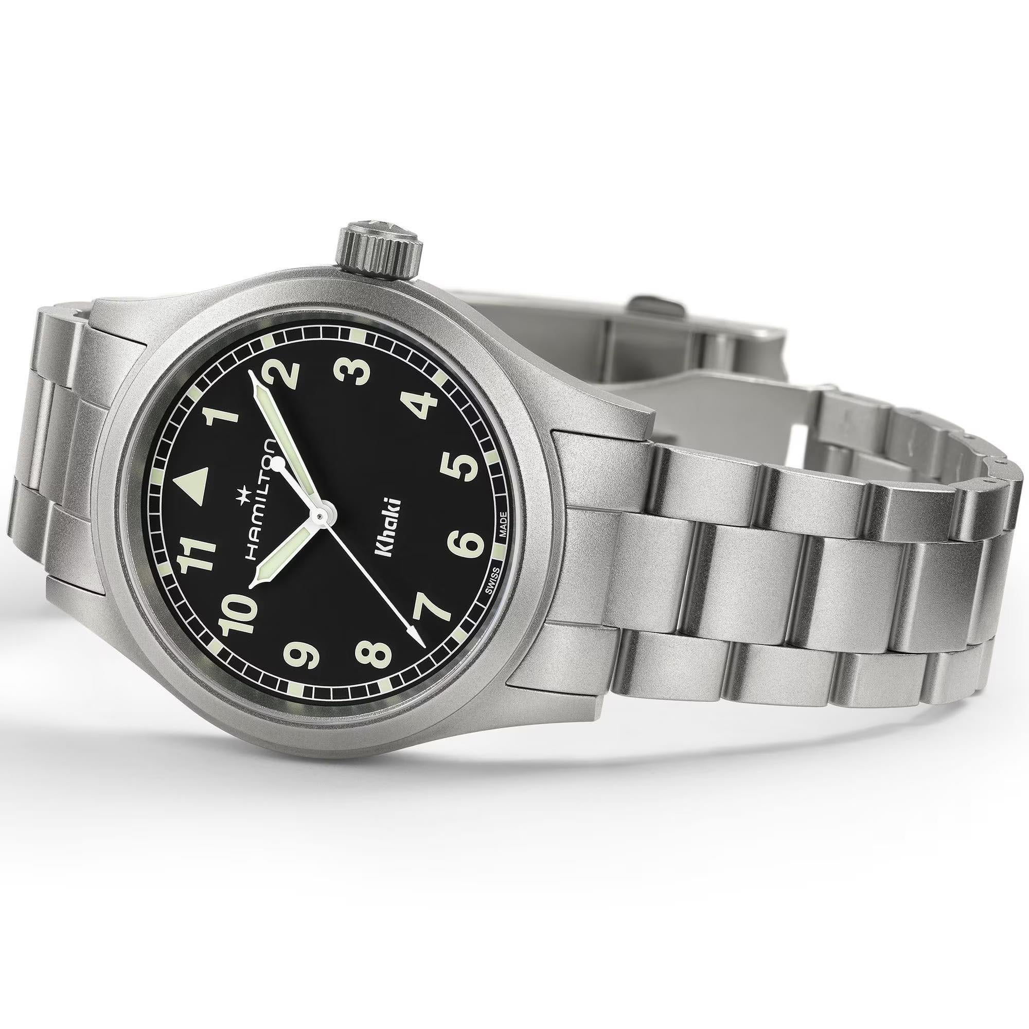 Hamilton Khaki Field 38mm Black Dial Steel Quartz Watch H69401130