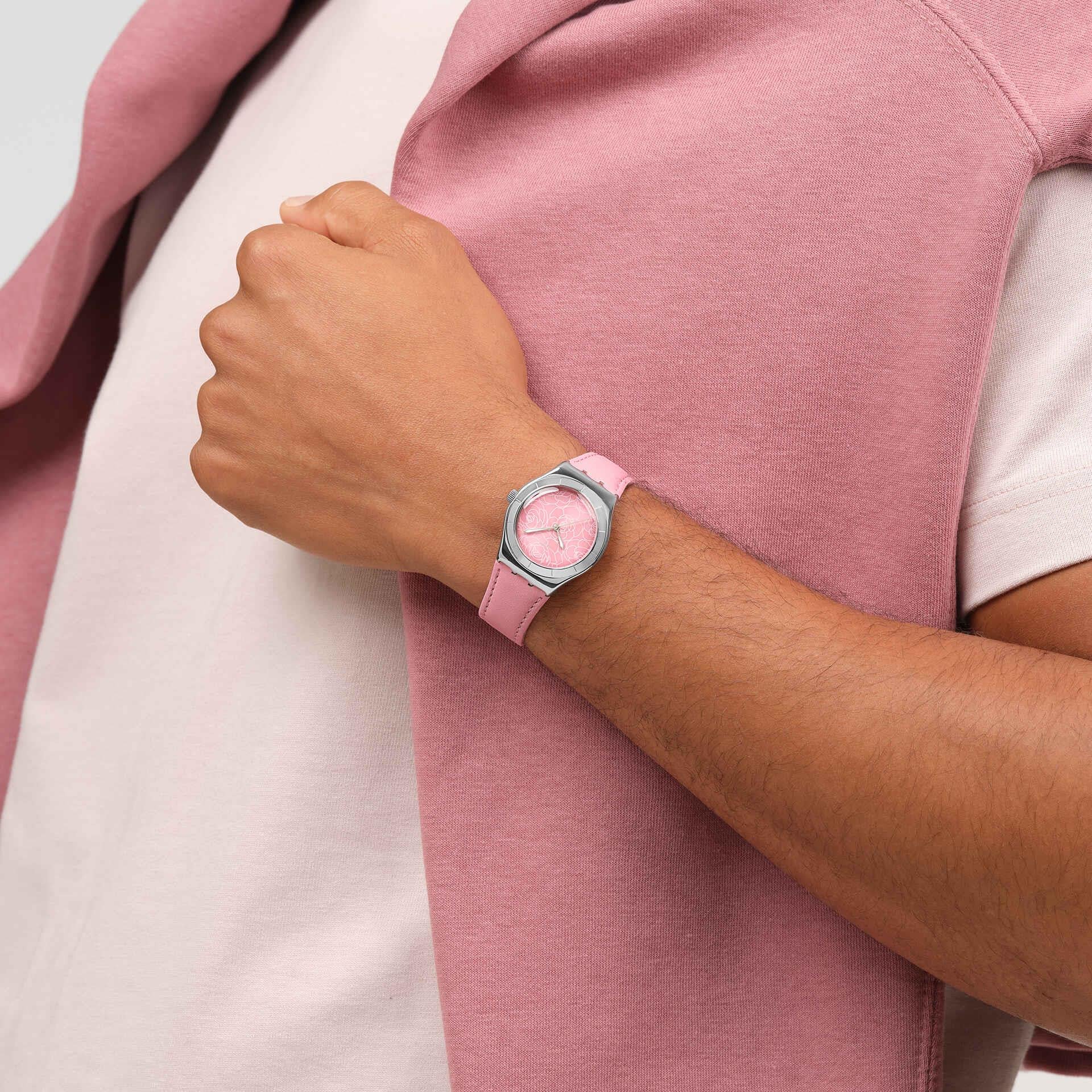 Swatch Pink Petal Promise Pink Dial Unisex Watch YLS234