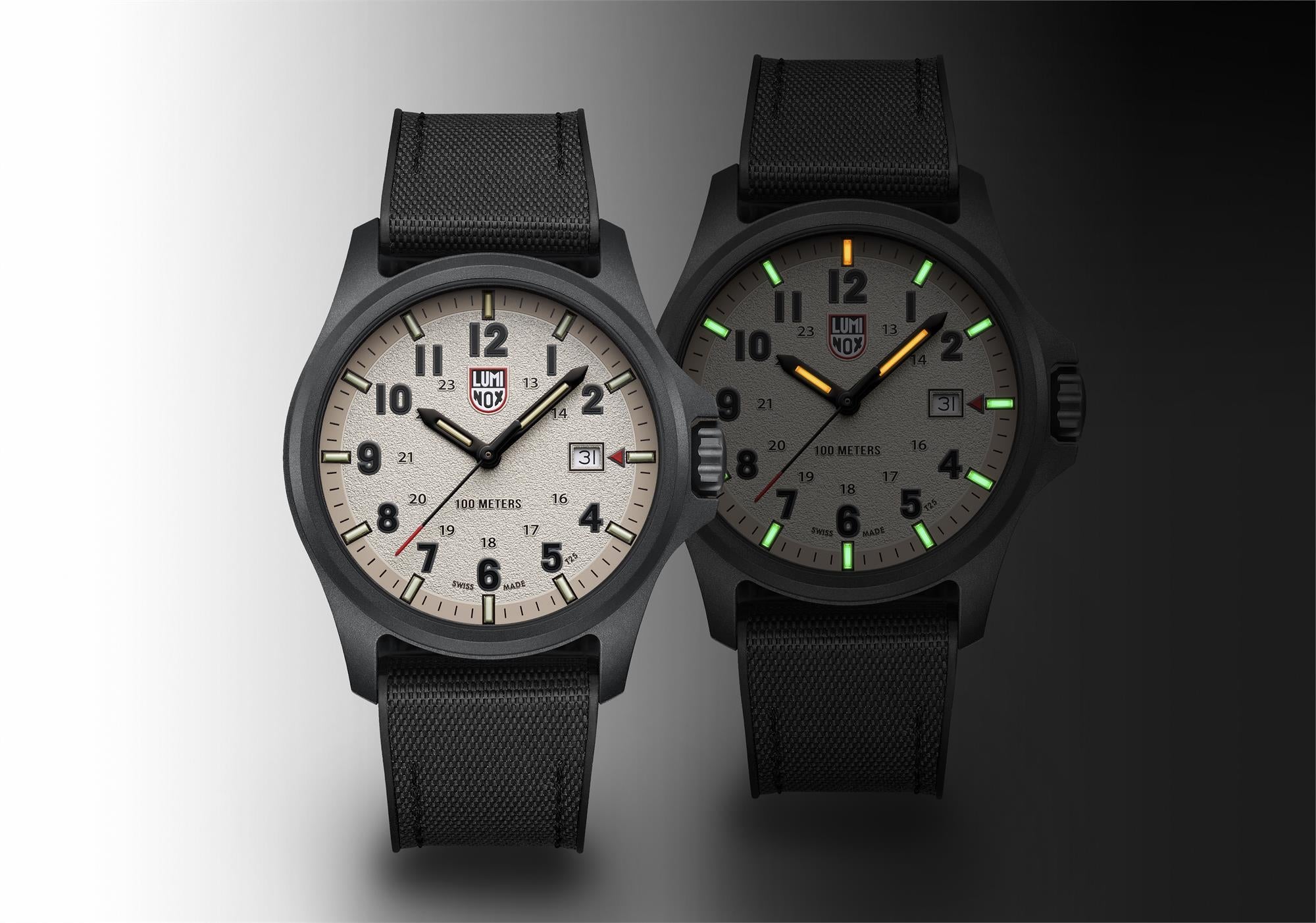 Luminox Atacama Field 43mm Graues Zifferblatt Textil Herren Quarz Uhr XL.1971.SET