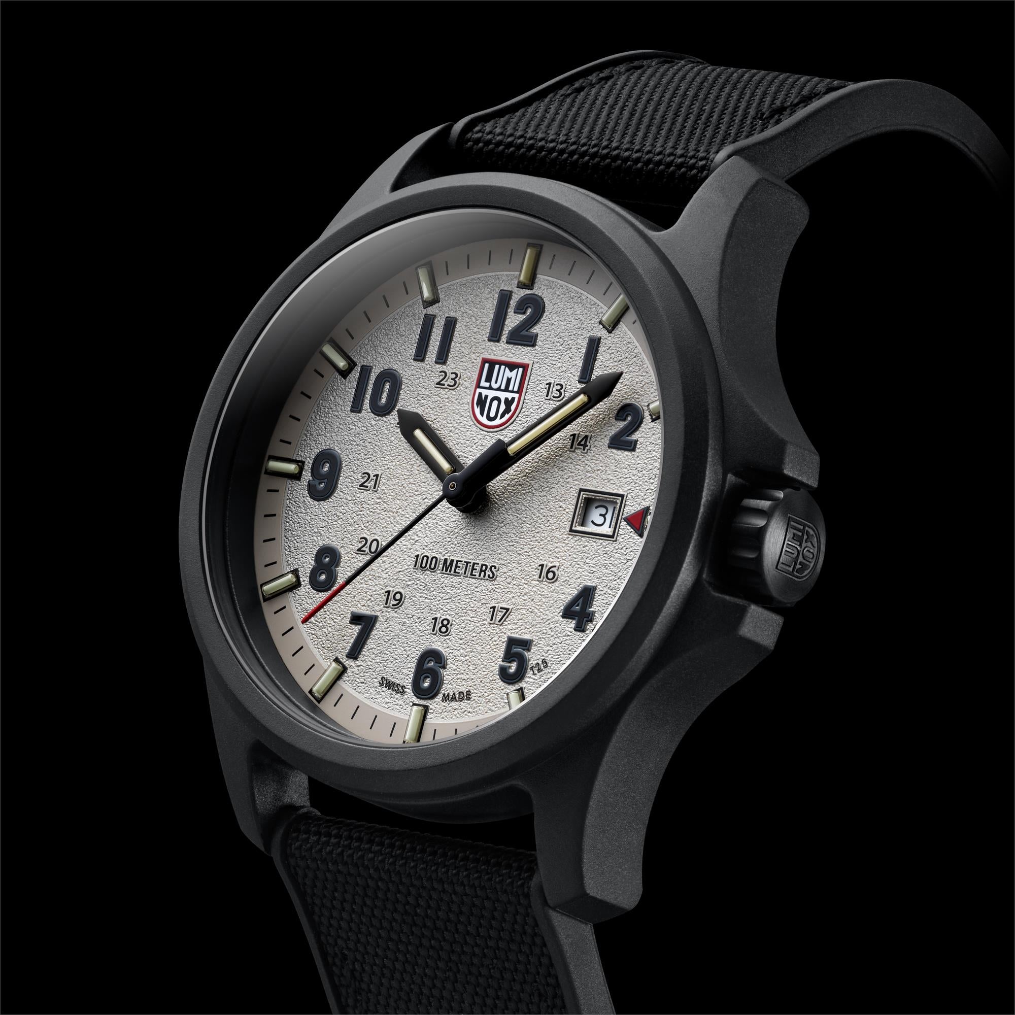Luminox Atacama Field 43mm Graues Zifferblatt Textil Herren Quarz Uhr XL.1971.SET
