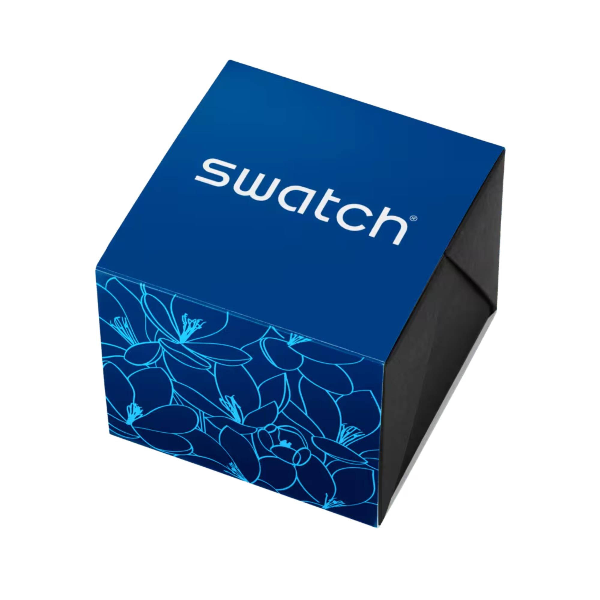 Swatch Blue Petal Frenzy Blue Dial Steel Strap Watch YLS235G