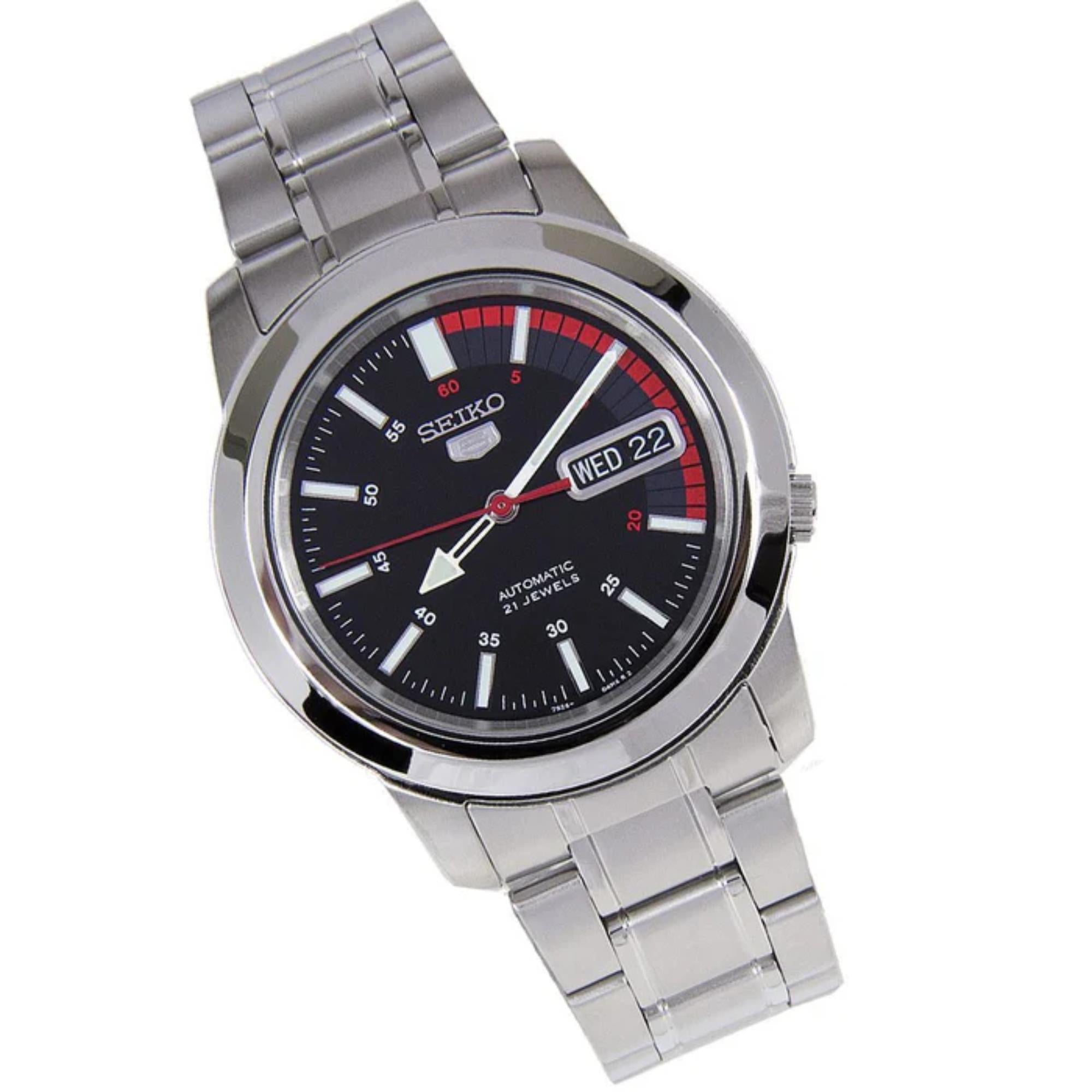 Seiko 5 38mm SNKK31K1 Automatic black sunburst dial steel watch
