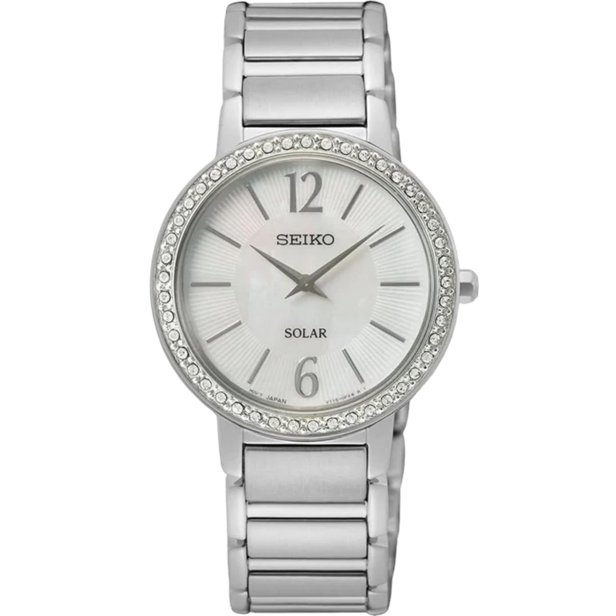 Seiko Conceptual Solar Mother of Pearl Dial Steel Strap Women's Watch SUP467P1