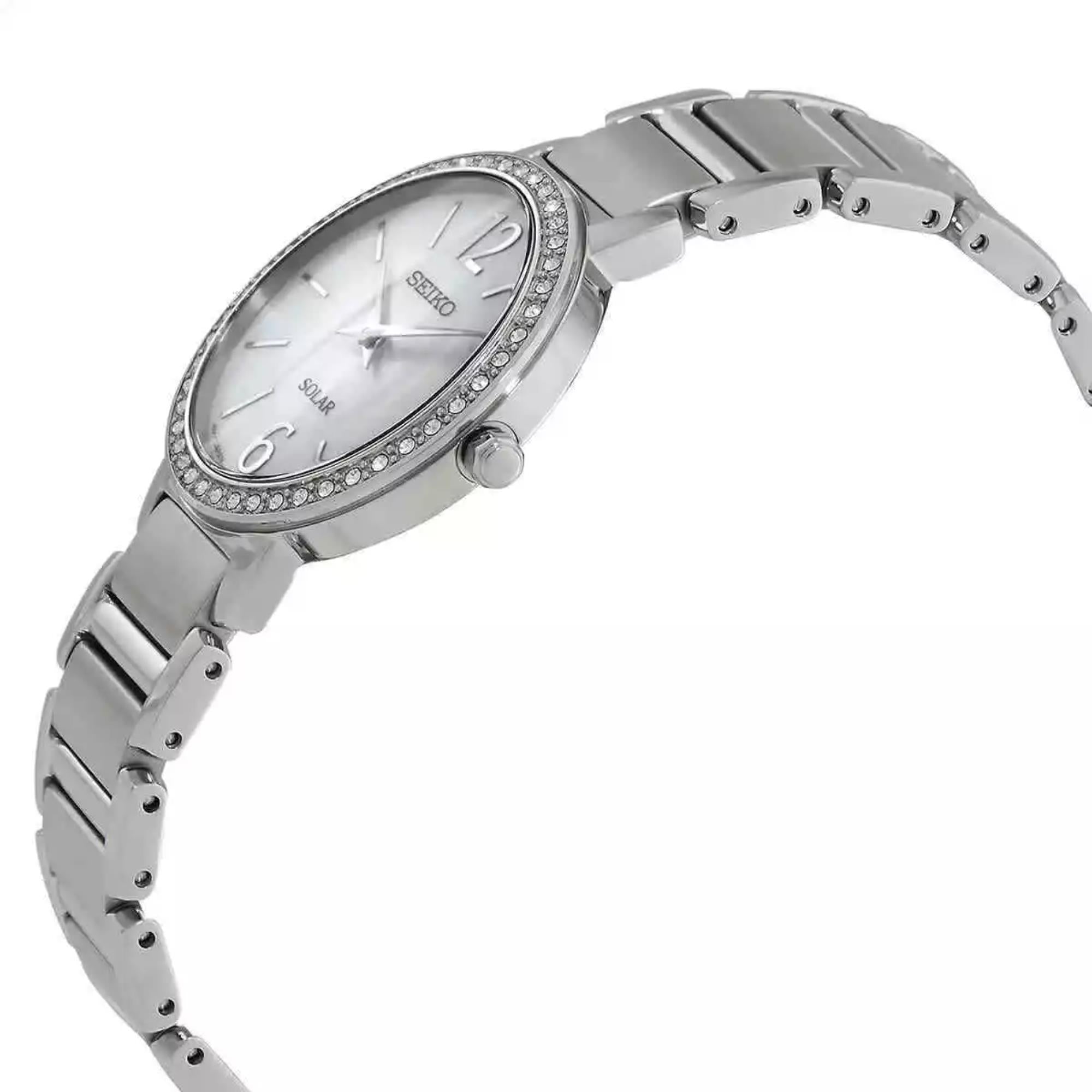 Seiko Conceptual 30.5mm Mother of Pearl Dial Steel Strap Women's Solar Watch SUP467P1