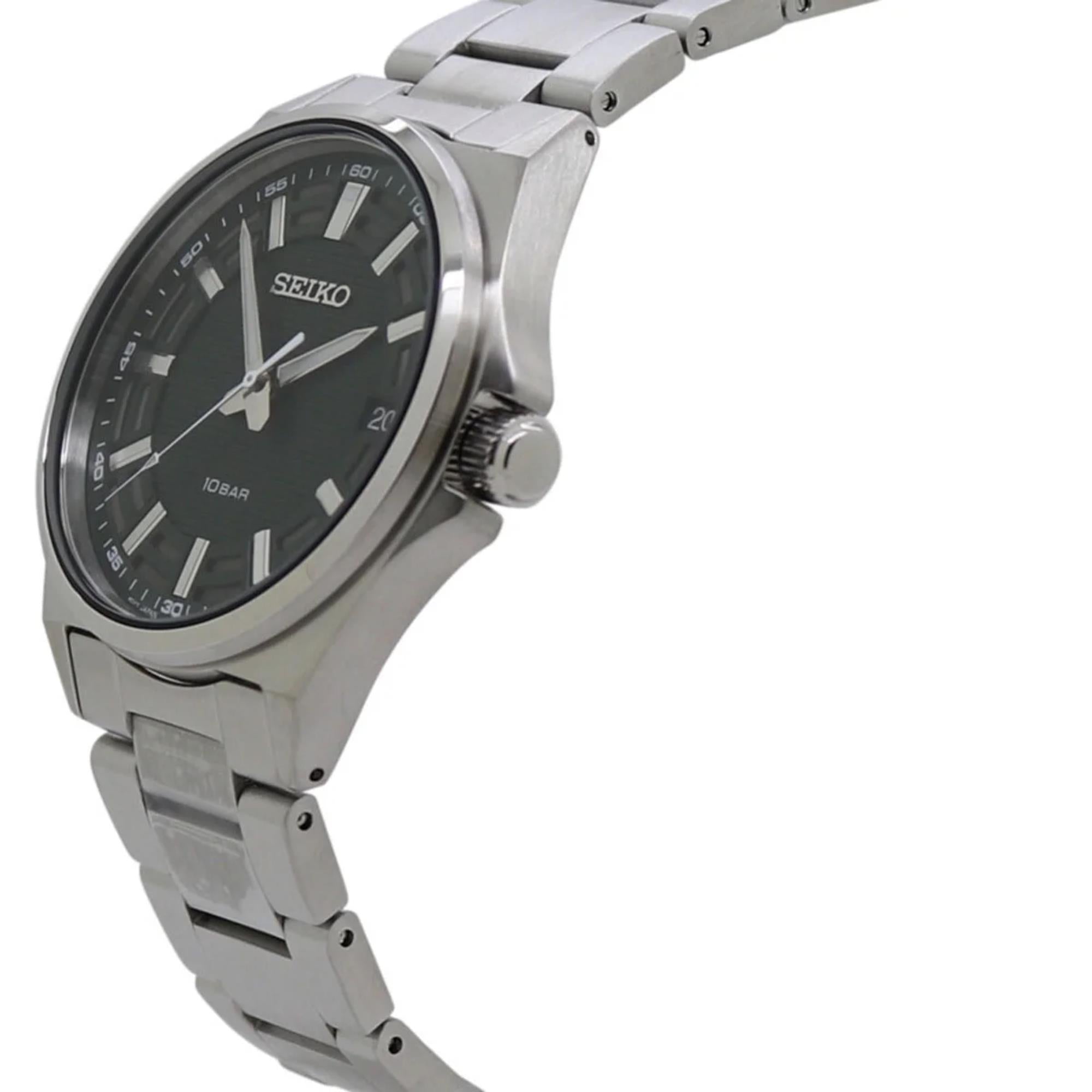 Seiko Conceptual Quartz Green Dial Steel Strap Men's Watch SUR503P1 - WatchNation