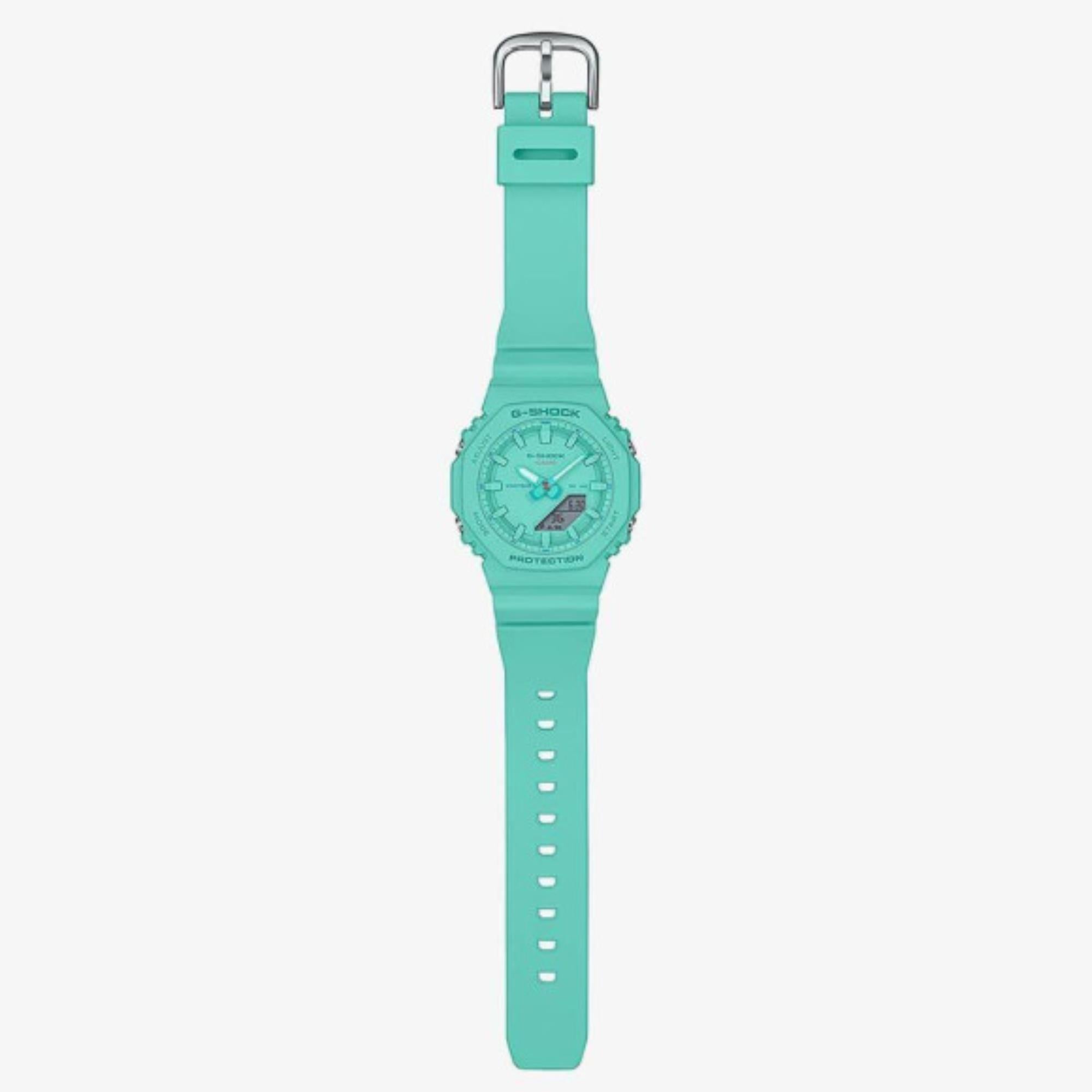 Casio G-Shock 2100 Serie Analog-Digital Türkises Kunststoffarmband Damen Uhr GMA-P2100-2AER