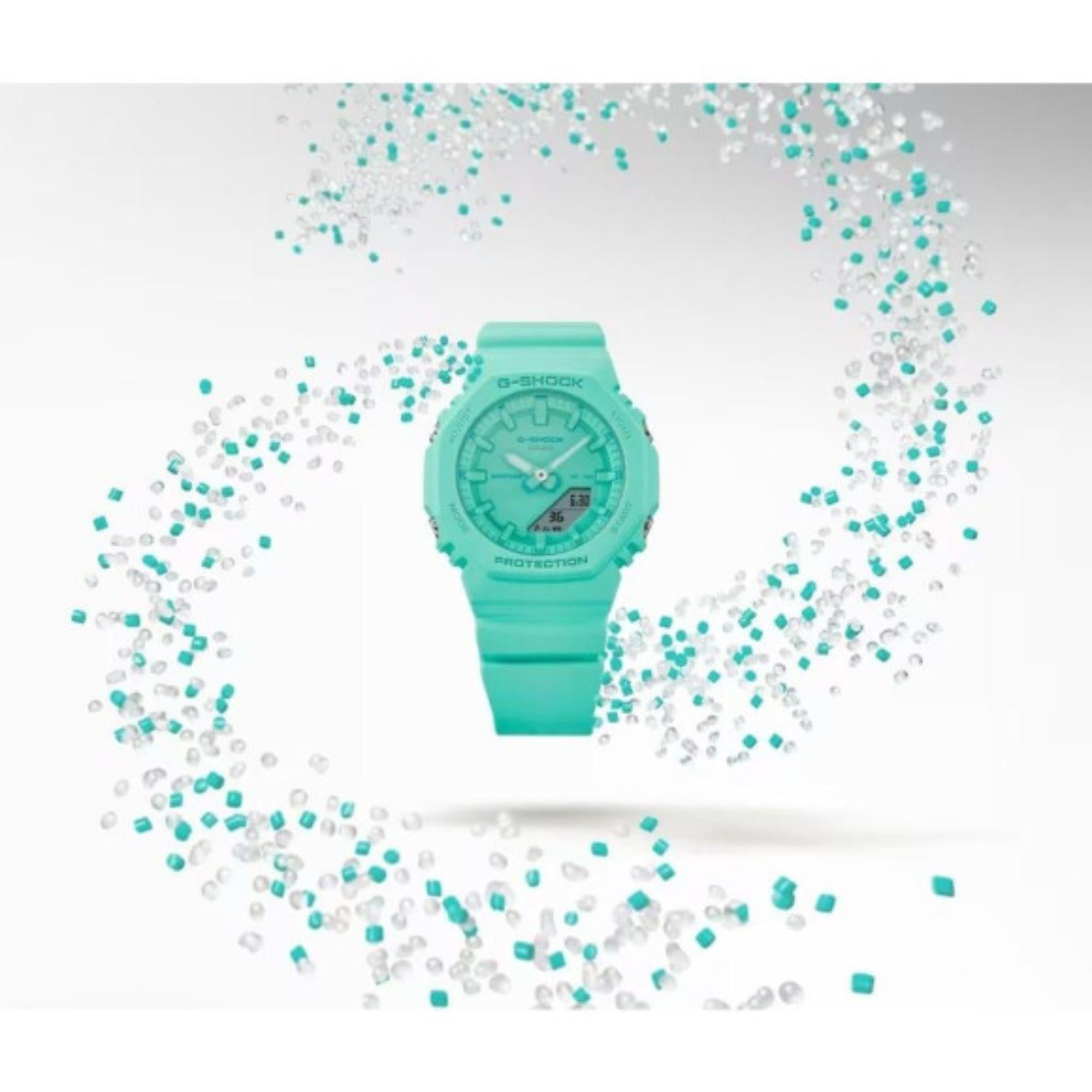 Casio G-Shock 2100 Serie Analog-Digital Türkises Kunststoffarmband Damen Uhr GMA-P2100-2AER